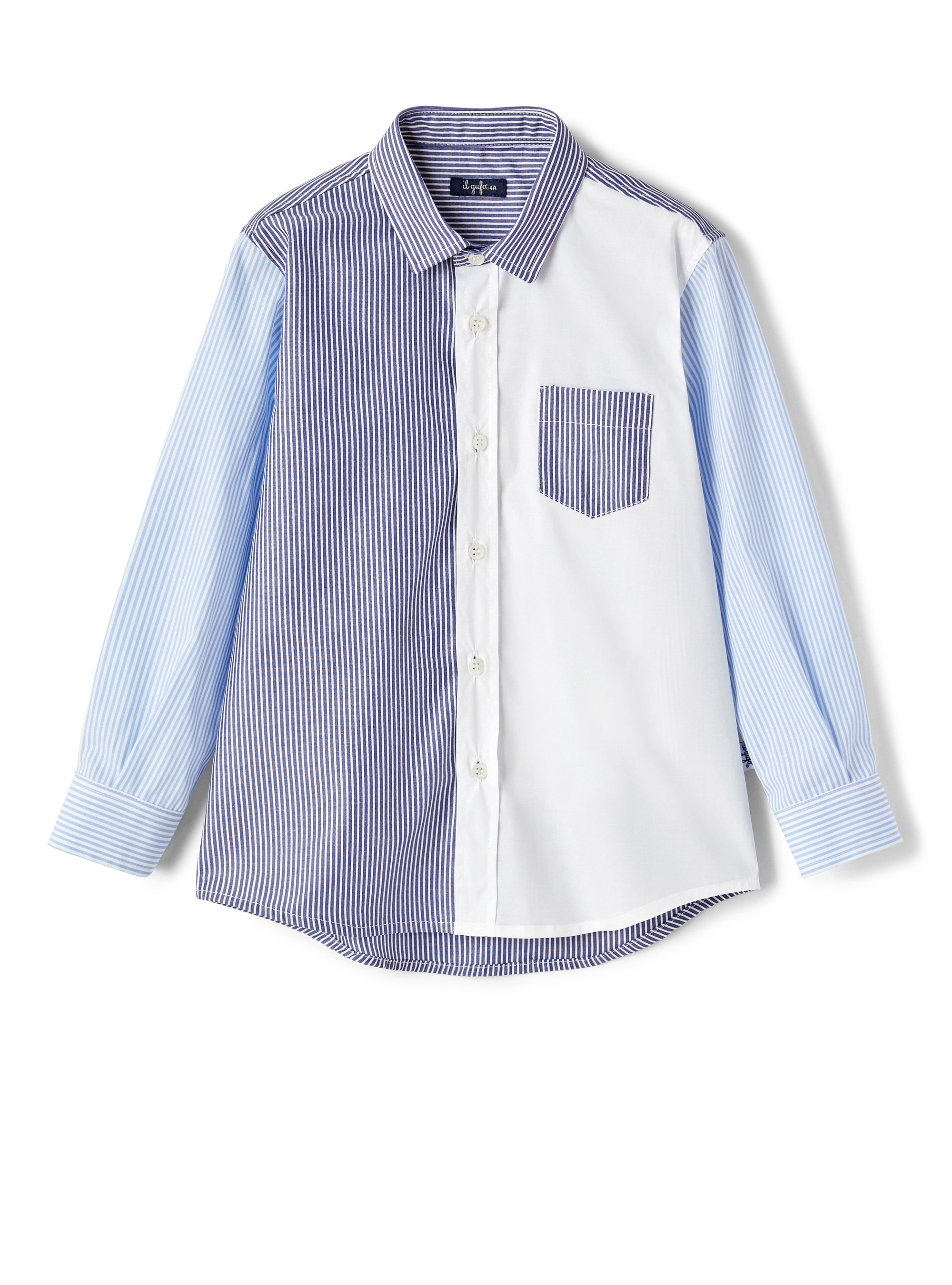 Striped patchwork design shirt - Shirts - Il Gufo