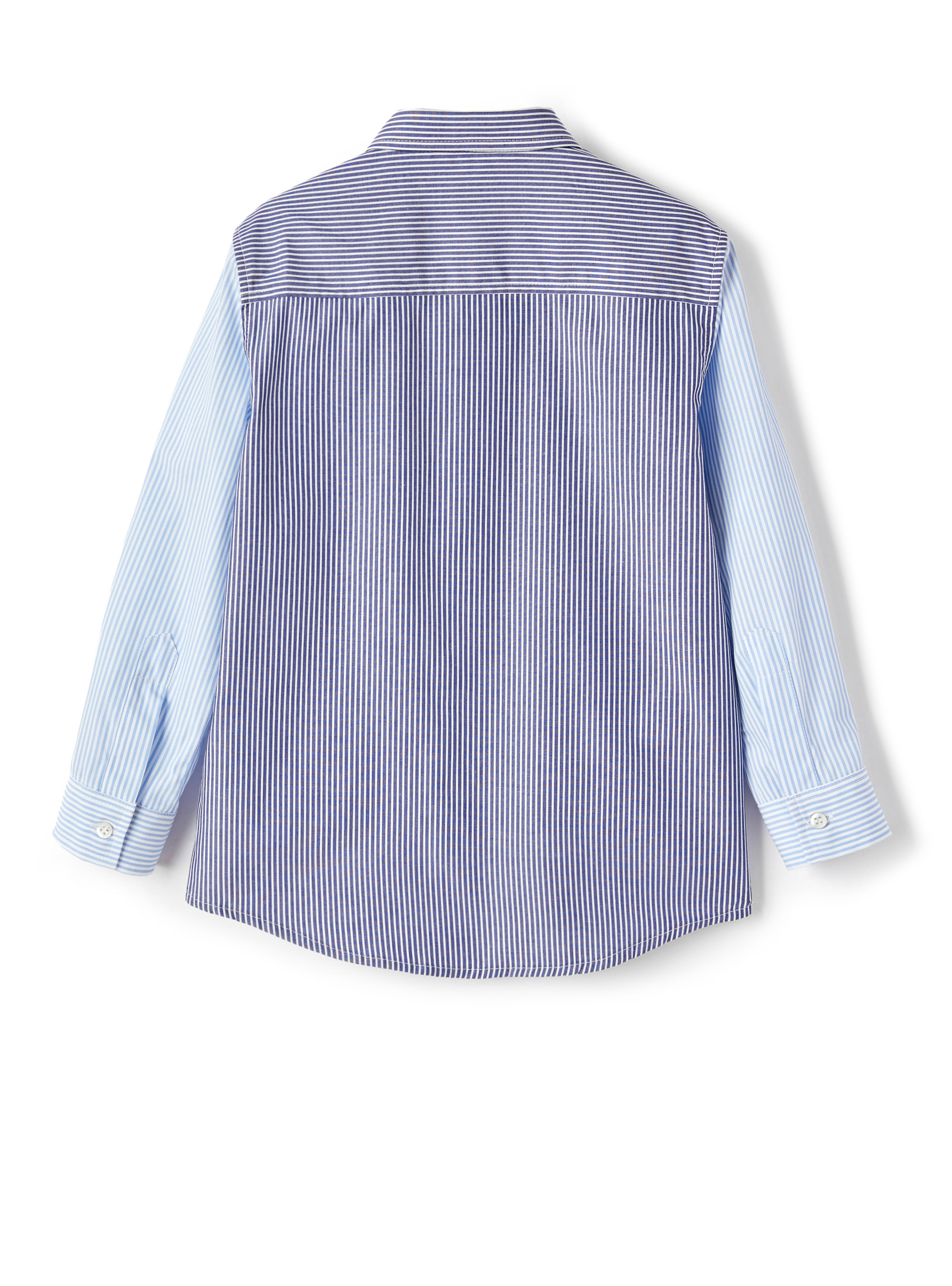 Chemise motif patchwork rayée - Bleu | Il Gufo