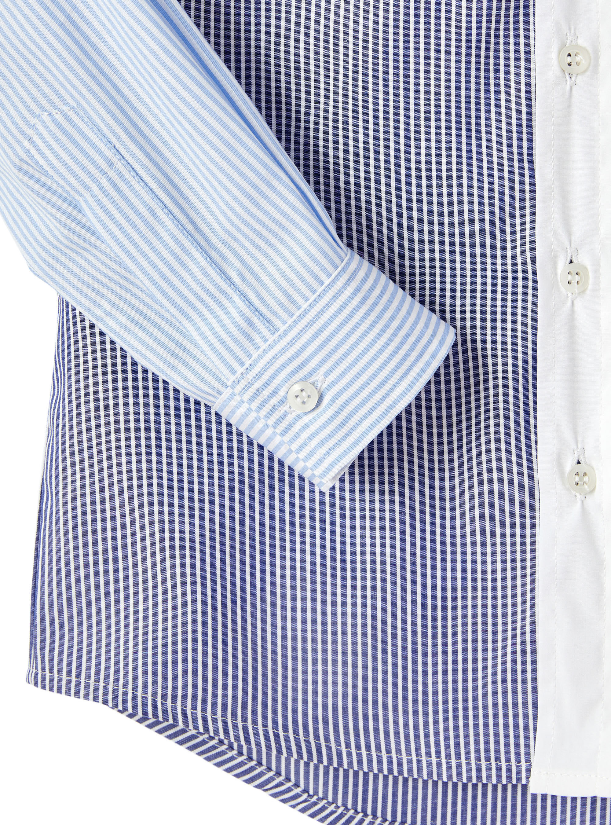 Striped patchwork design shirt - Blue | Il Gufo