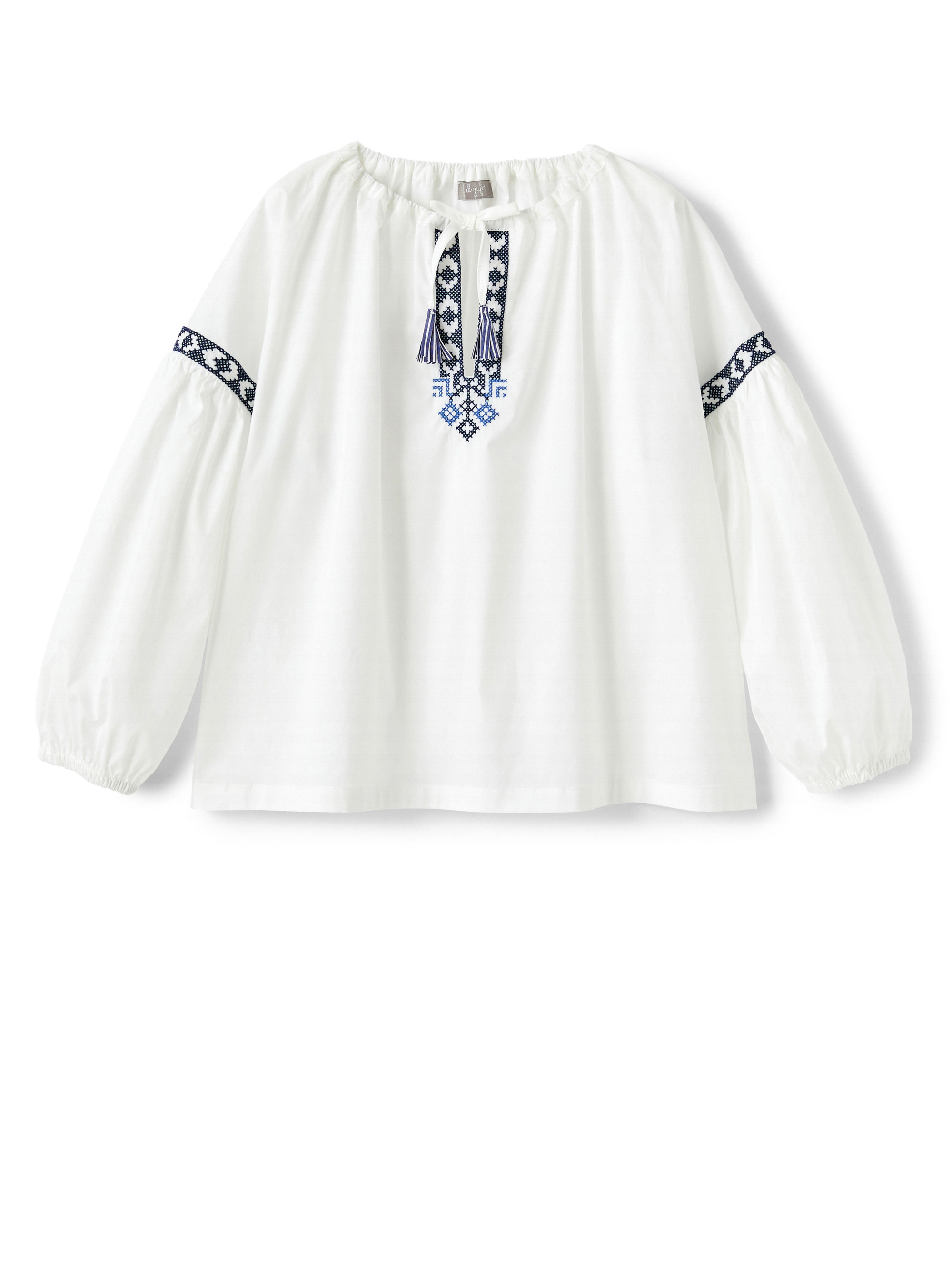 Camicia con ricamo folk - Bianco | Il Gufo