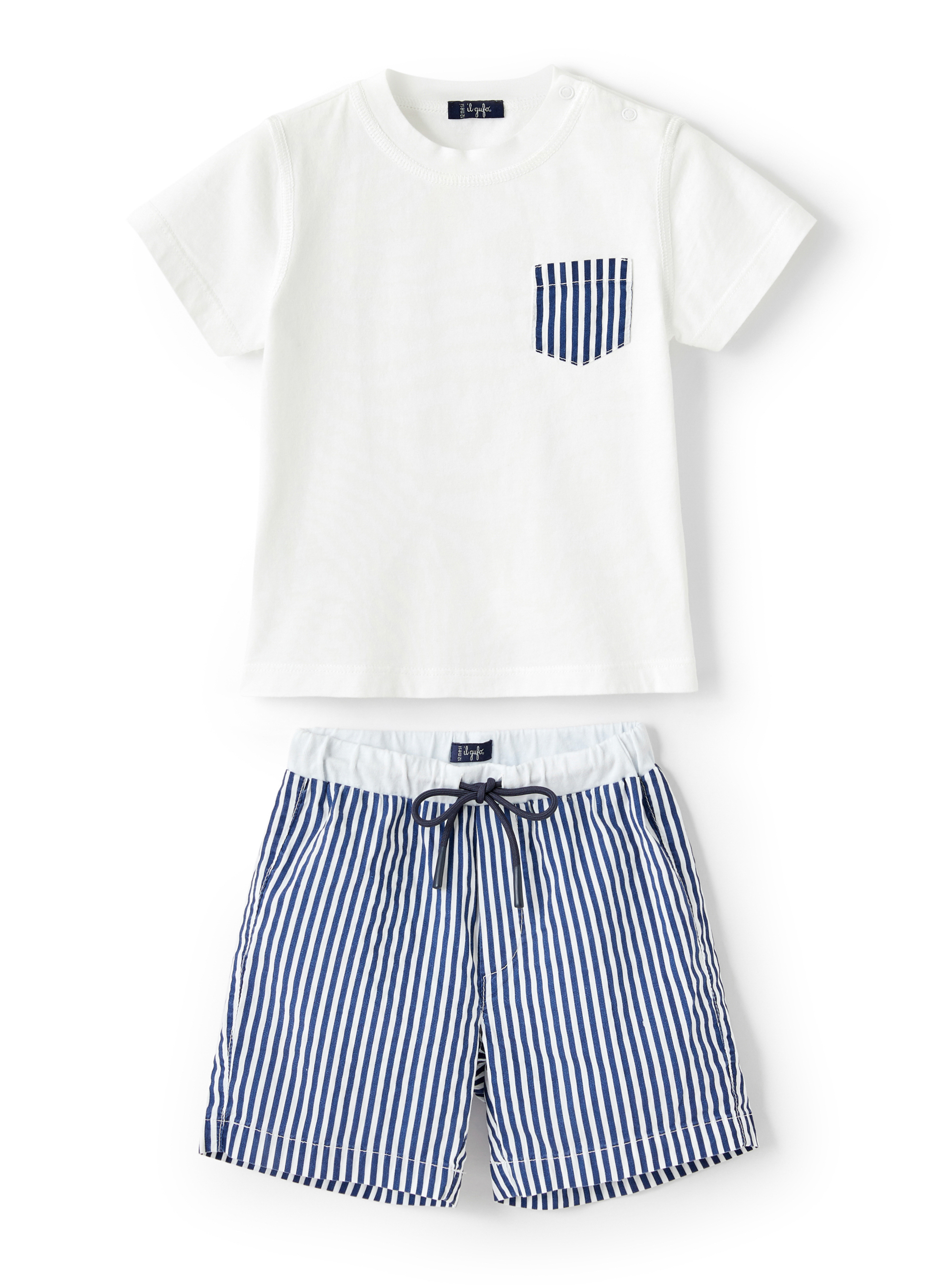 Two-piece suit with small stripes - White | Il Gufo