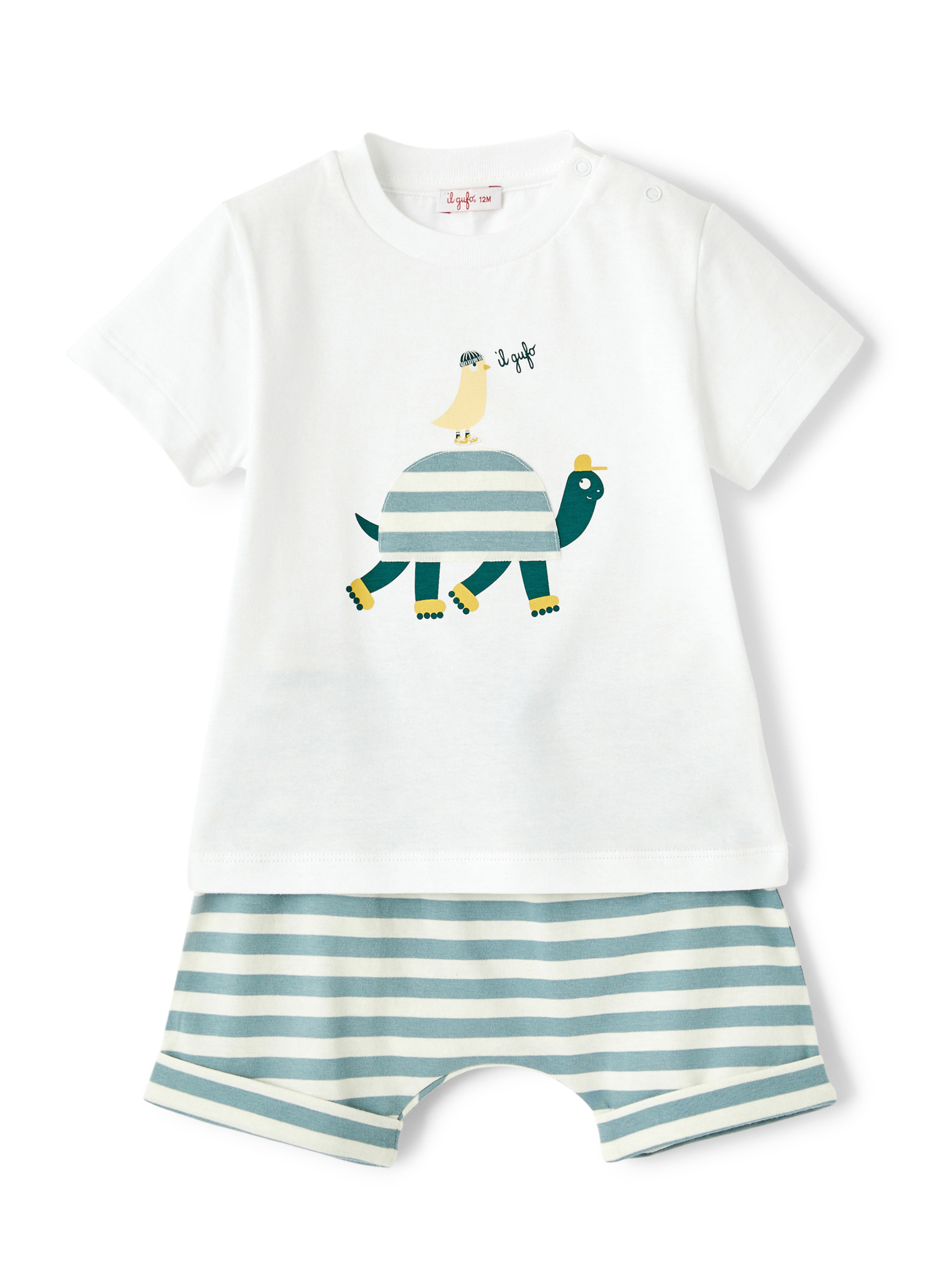 Striped suit with turtle - Two-piece sets - Il Gufo
