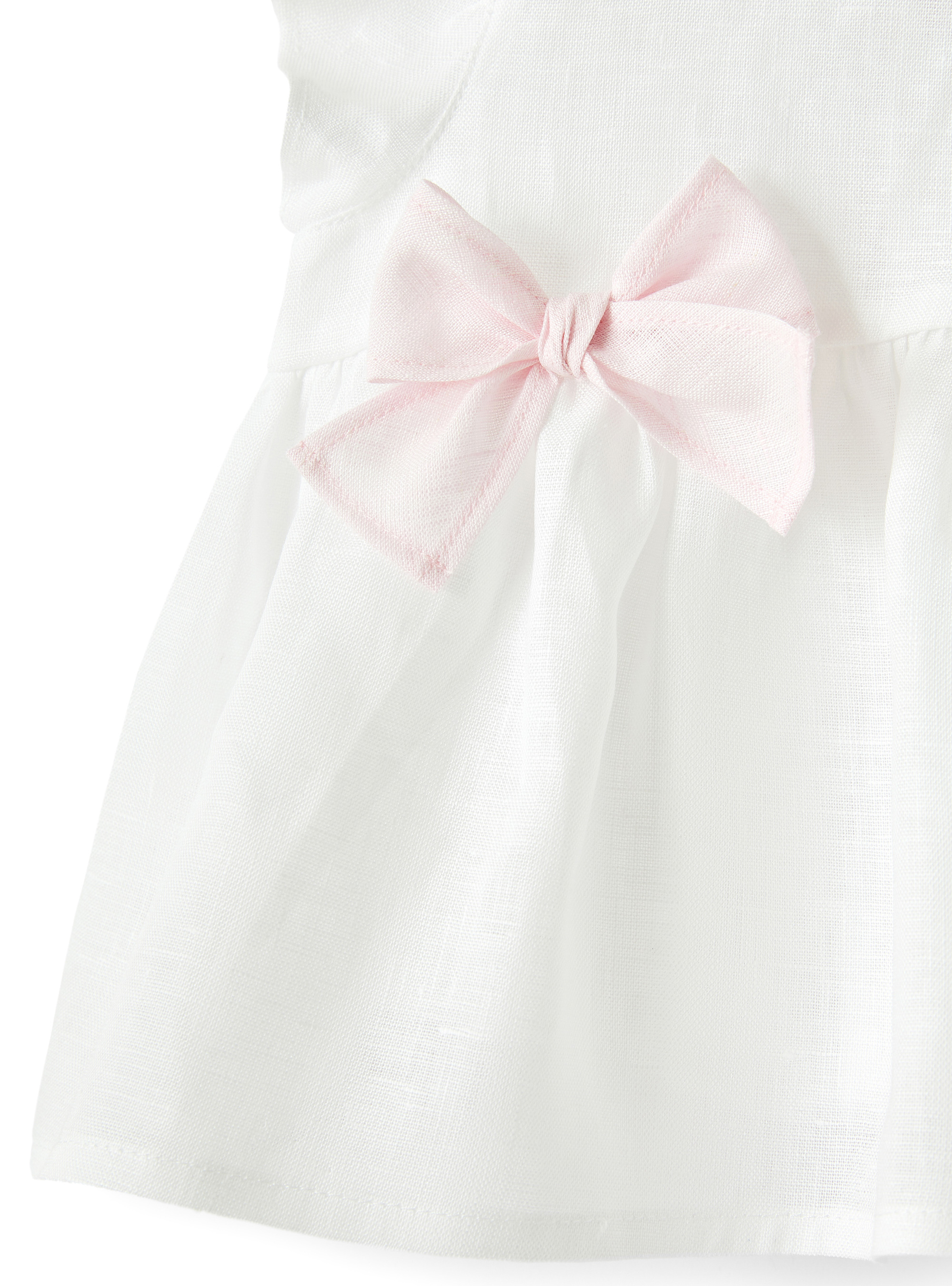 Linen suit with bow - Pink | Il Gufo