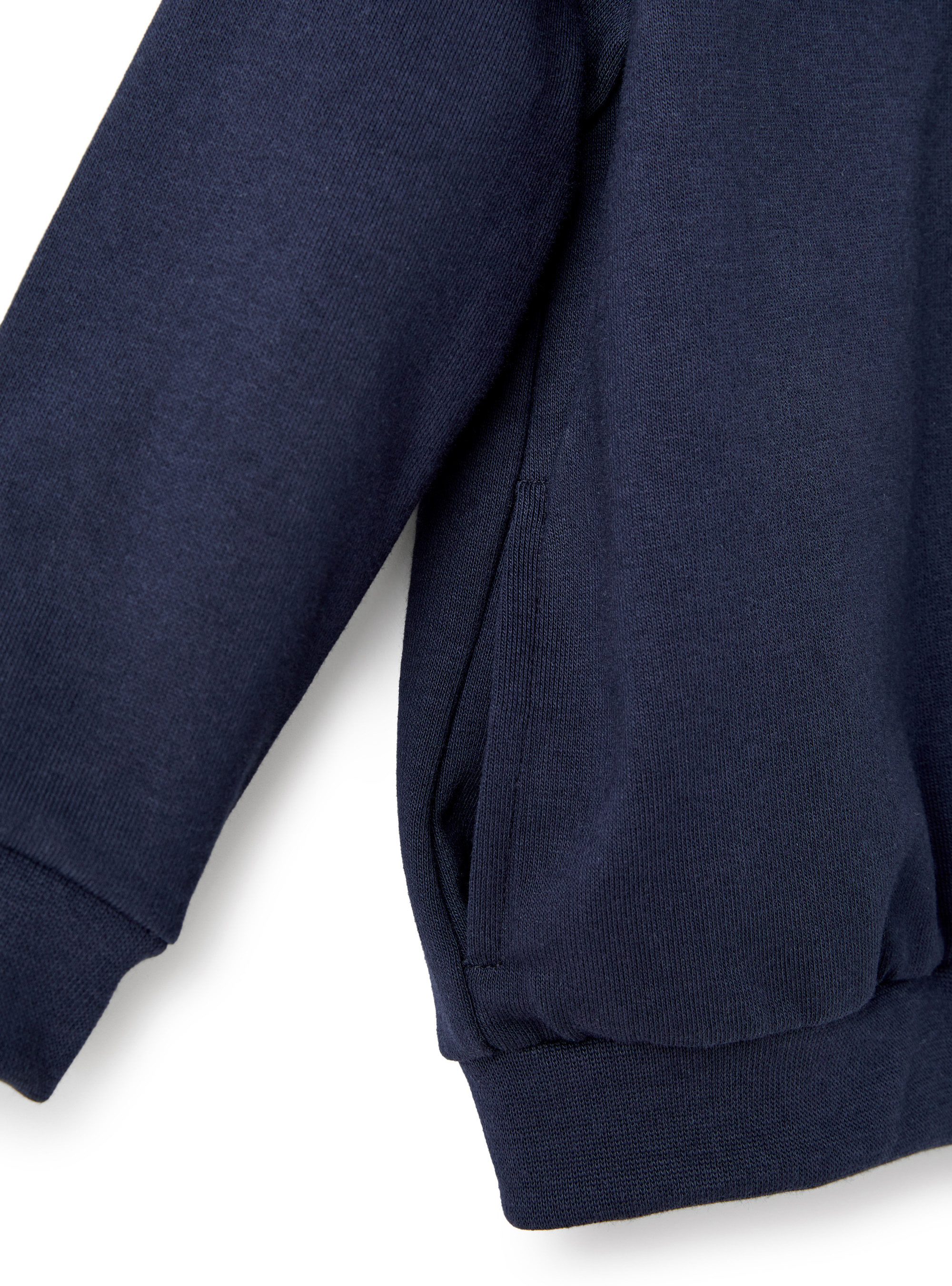 Blue sweatshirt with hood and front zip - Blue | Il Gufo