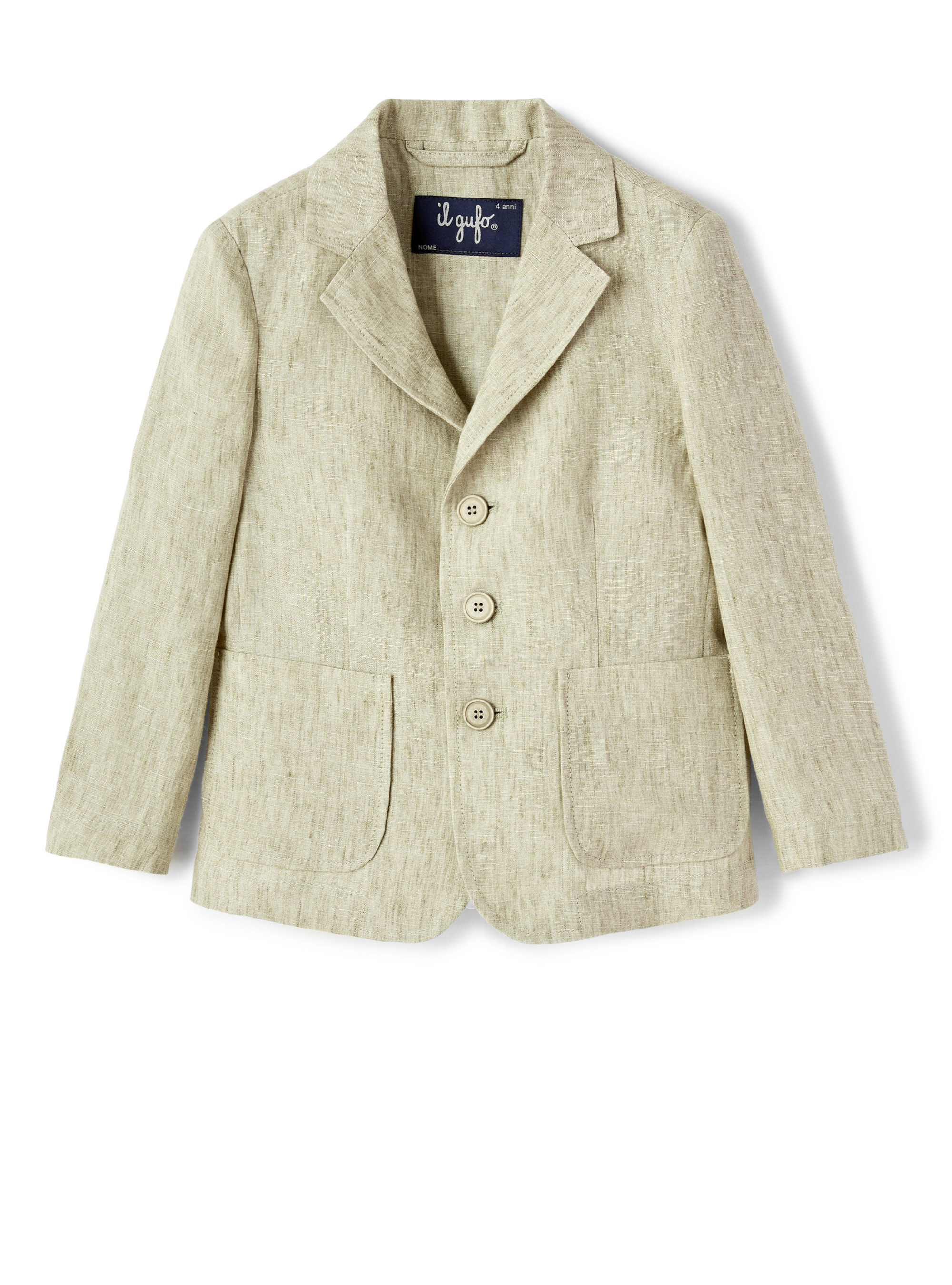 Khaki 100% linen jacket - Jackets - Il Gufo
