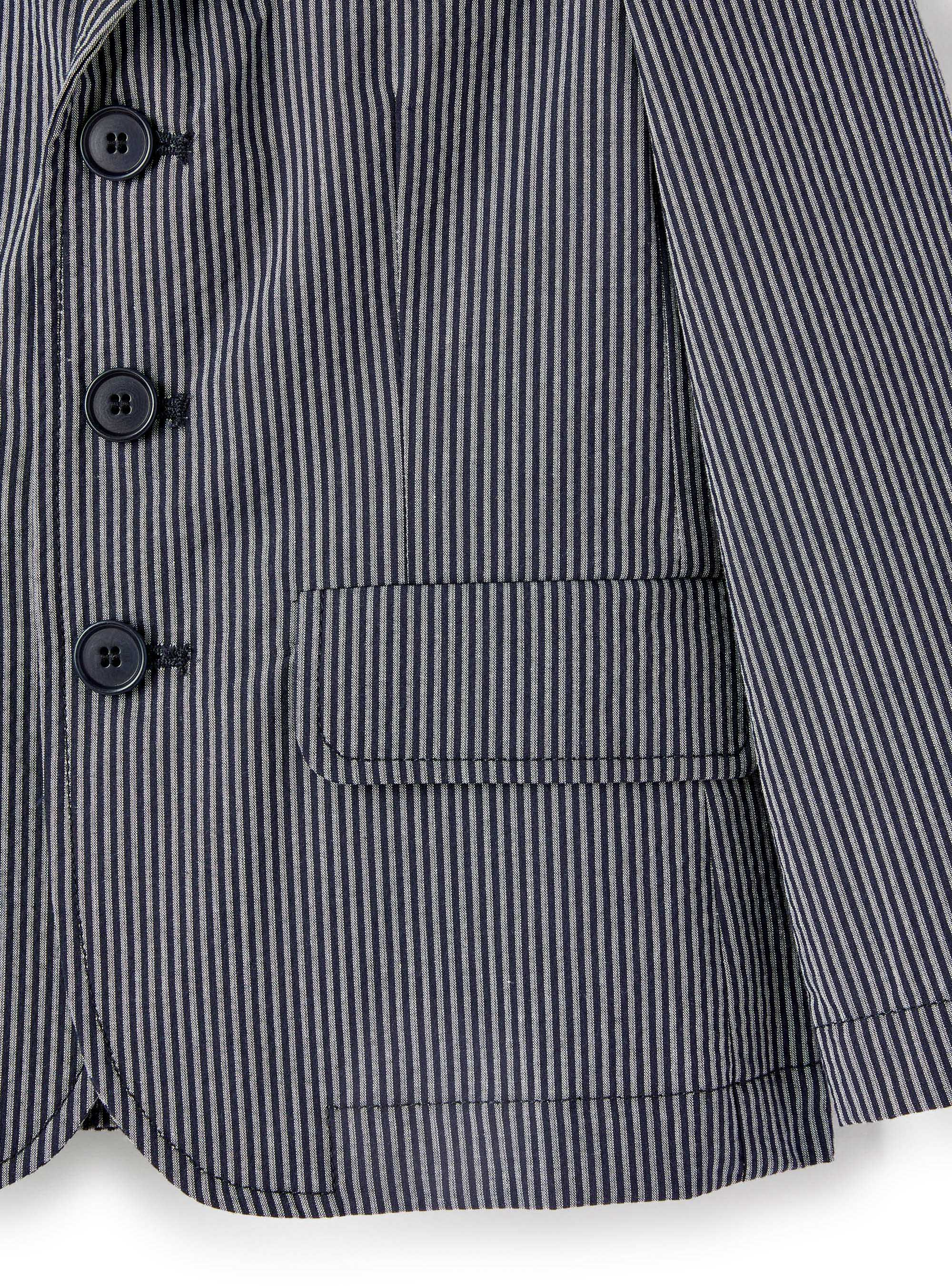 Striped seersucker blazer - Blue | Il Gufo