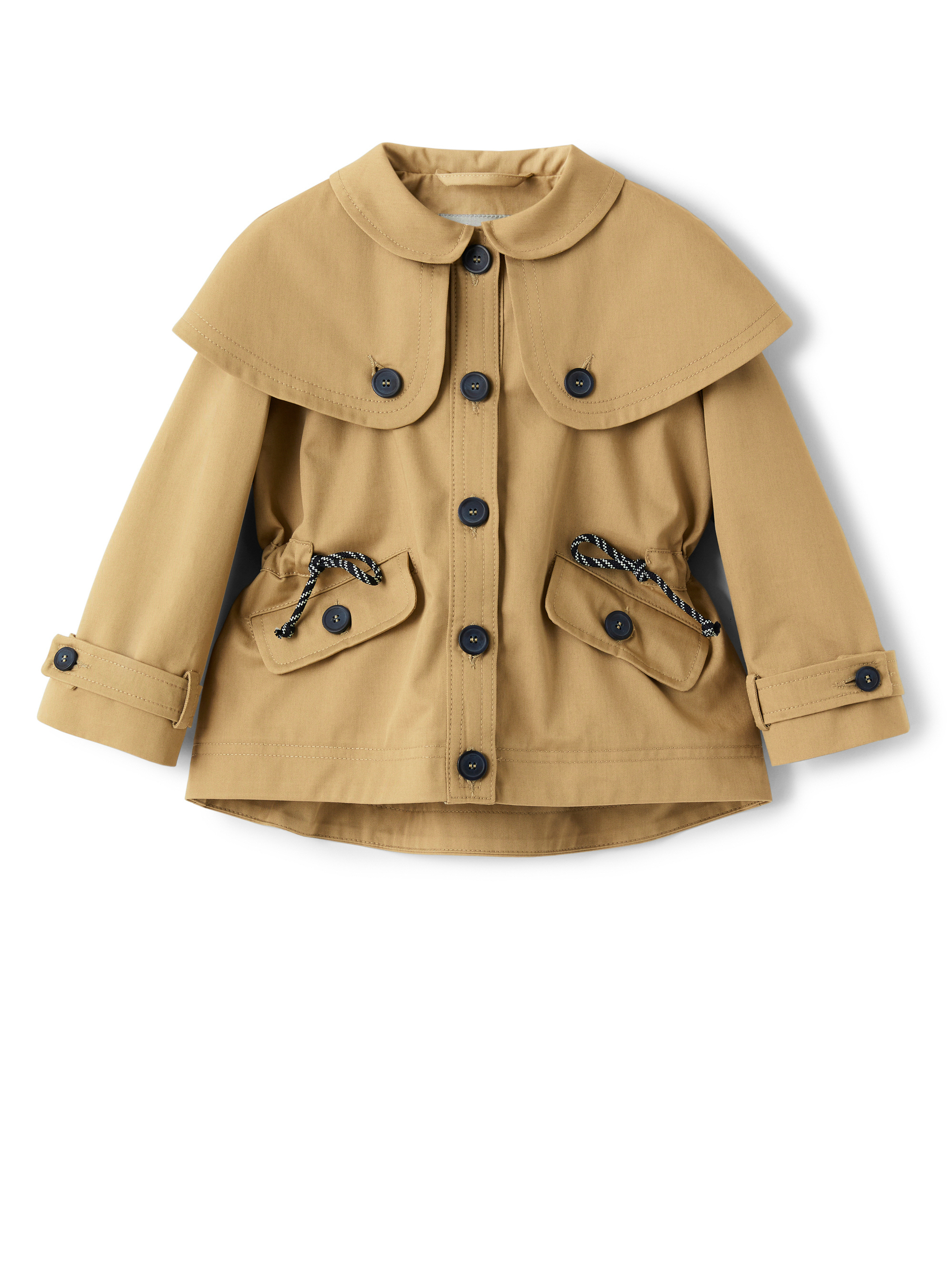 Beige cotton trench coat with drawstring - Jackets - Il Gufo
