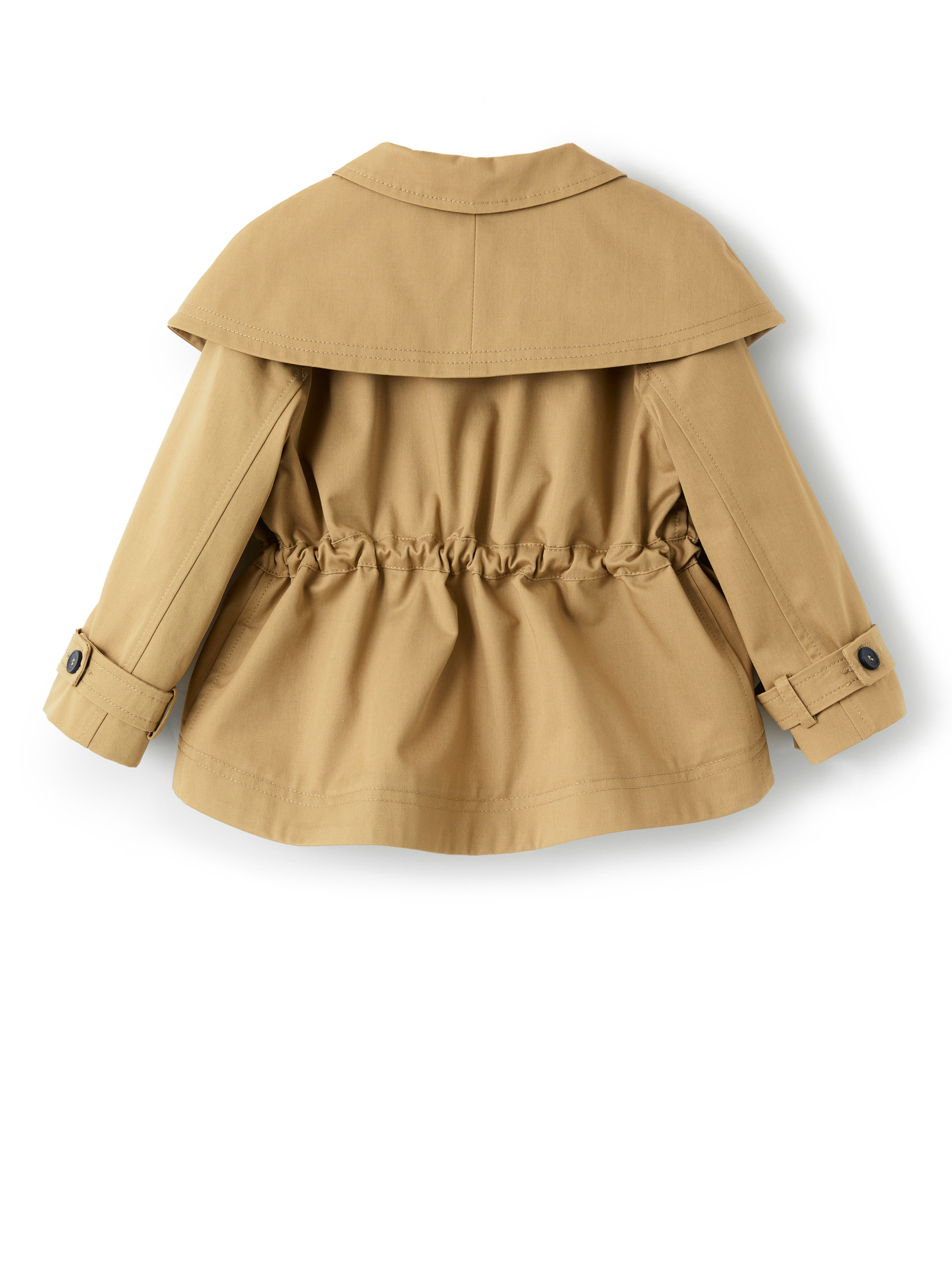 Beige cotton trench coat with drawstring - Brown | Il Gufo