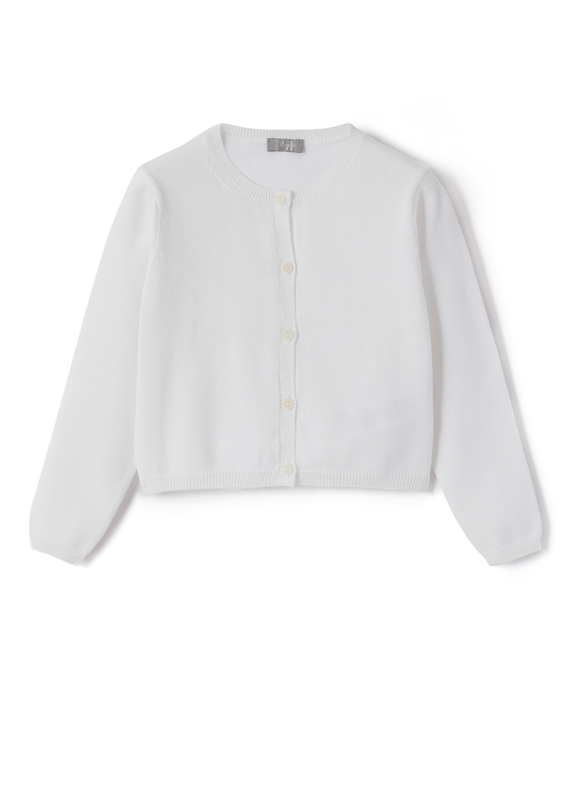 White organic cotton cardigan - White | Il Gufo