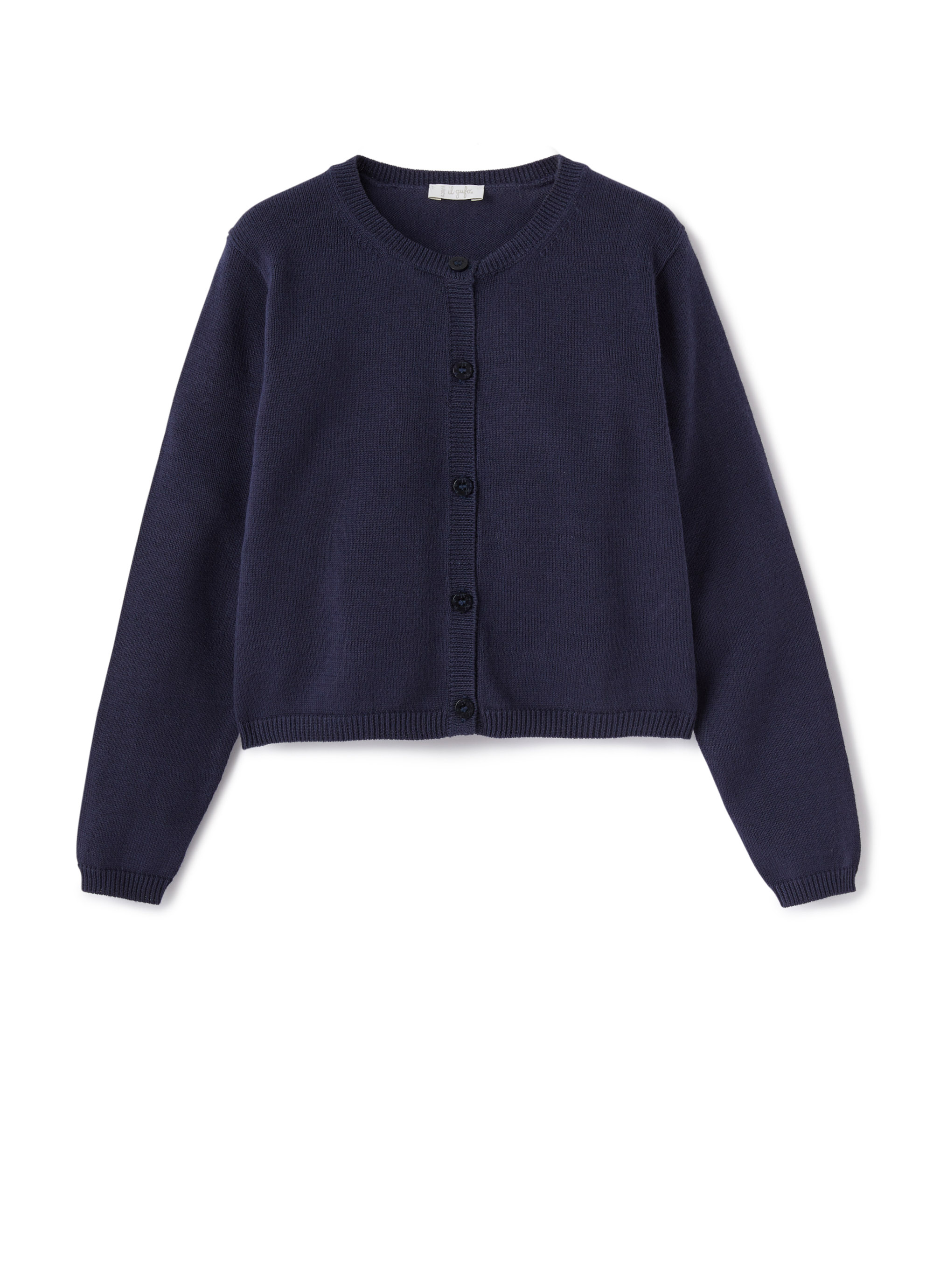 Navy blue organic cotton cardigan - Sweaters - Il Gufo