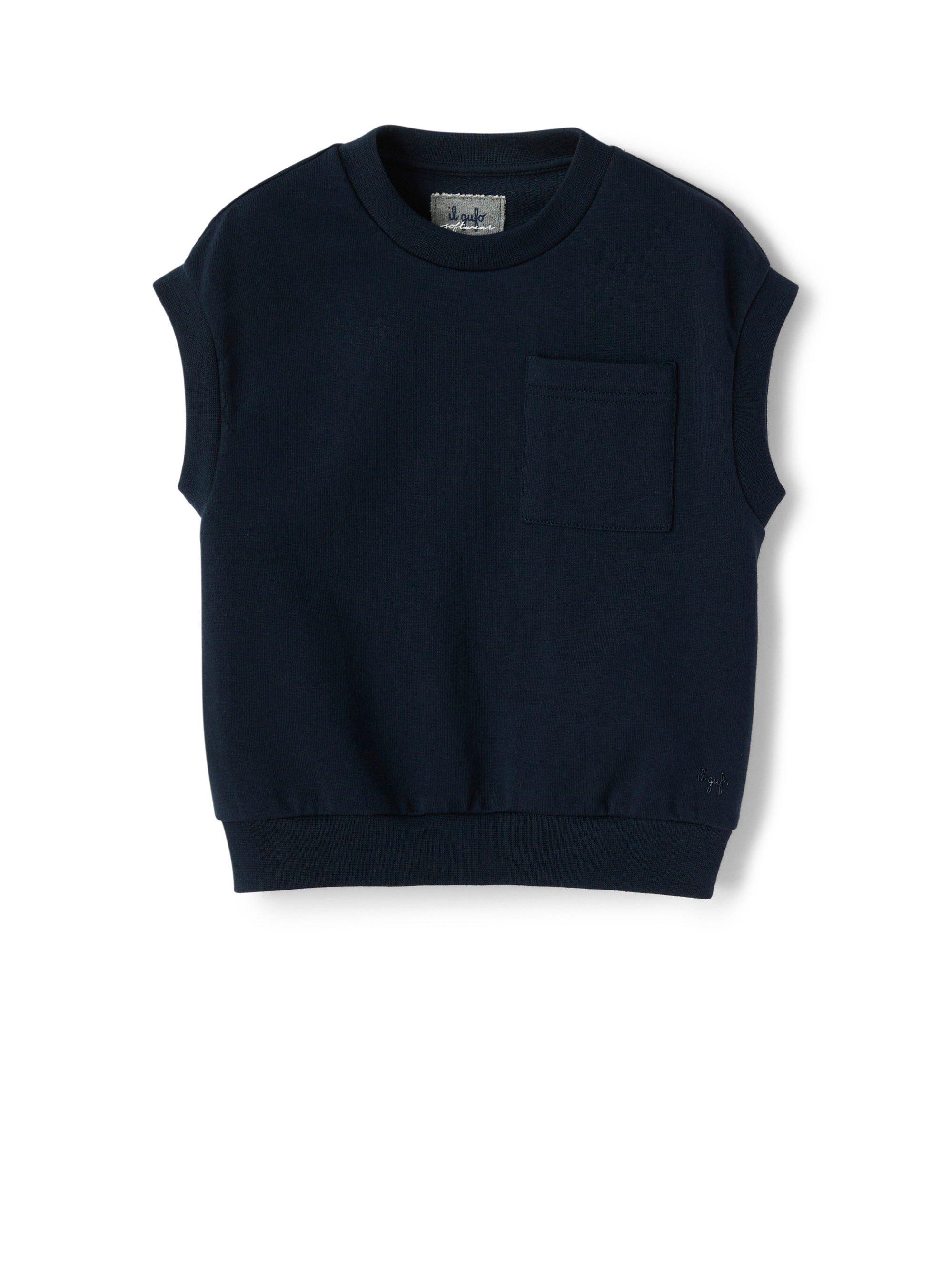 Blue fleece vest with pocket - Blue | Il Gufo