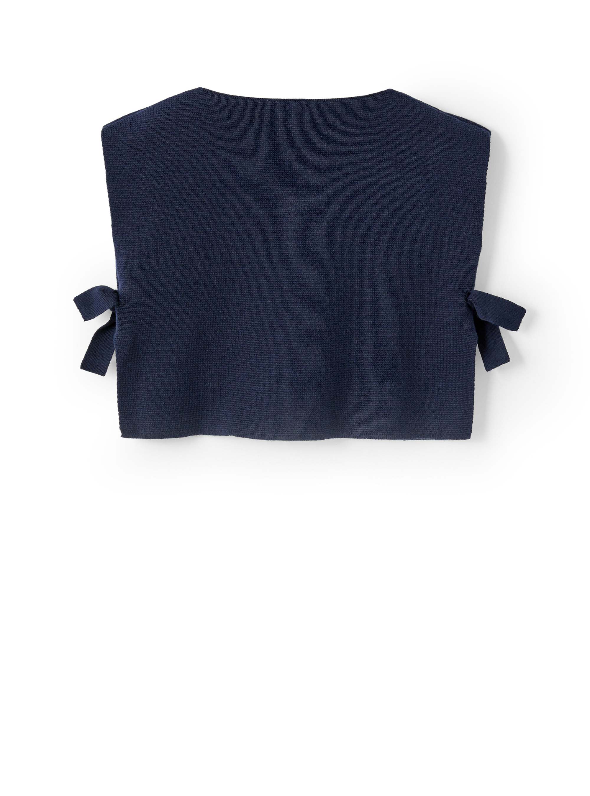 Organic cotton vest with bows - Blue | Il Gufo