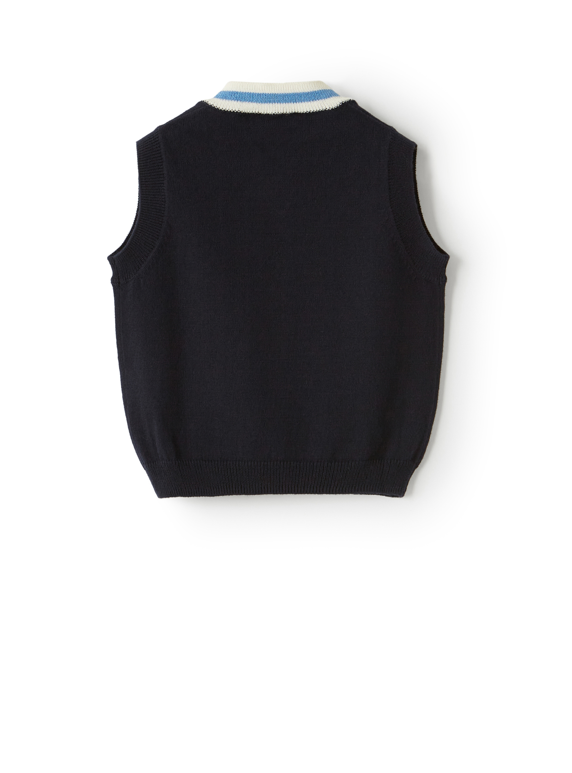 Blue vest with contrasting collar - Blue | Il Gufo