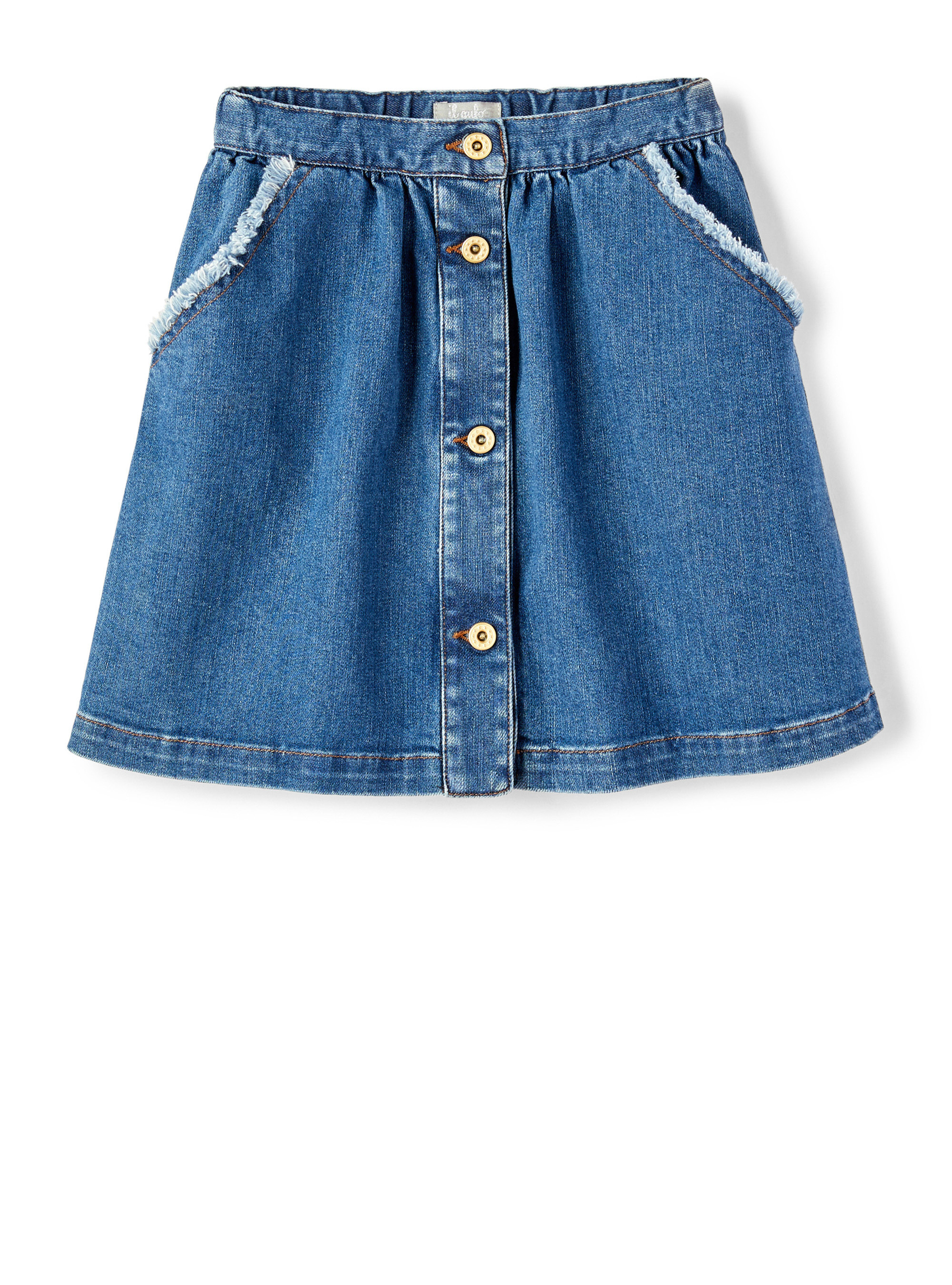 Blue denim skirt with buttons - Blue | Il Gufo