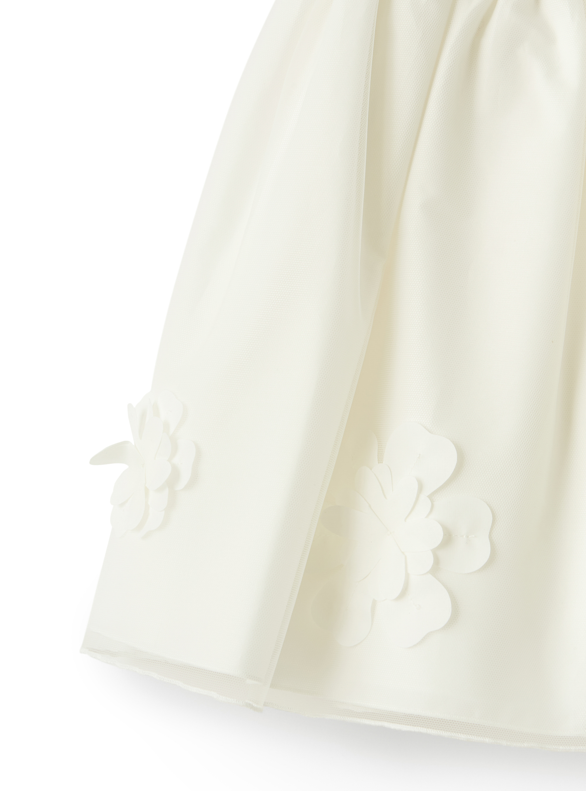 White tulle skirt with flowers - White | Il Gufo