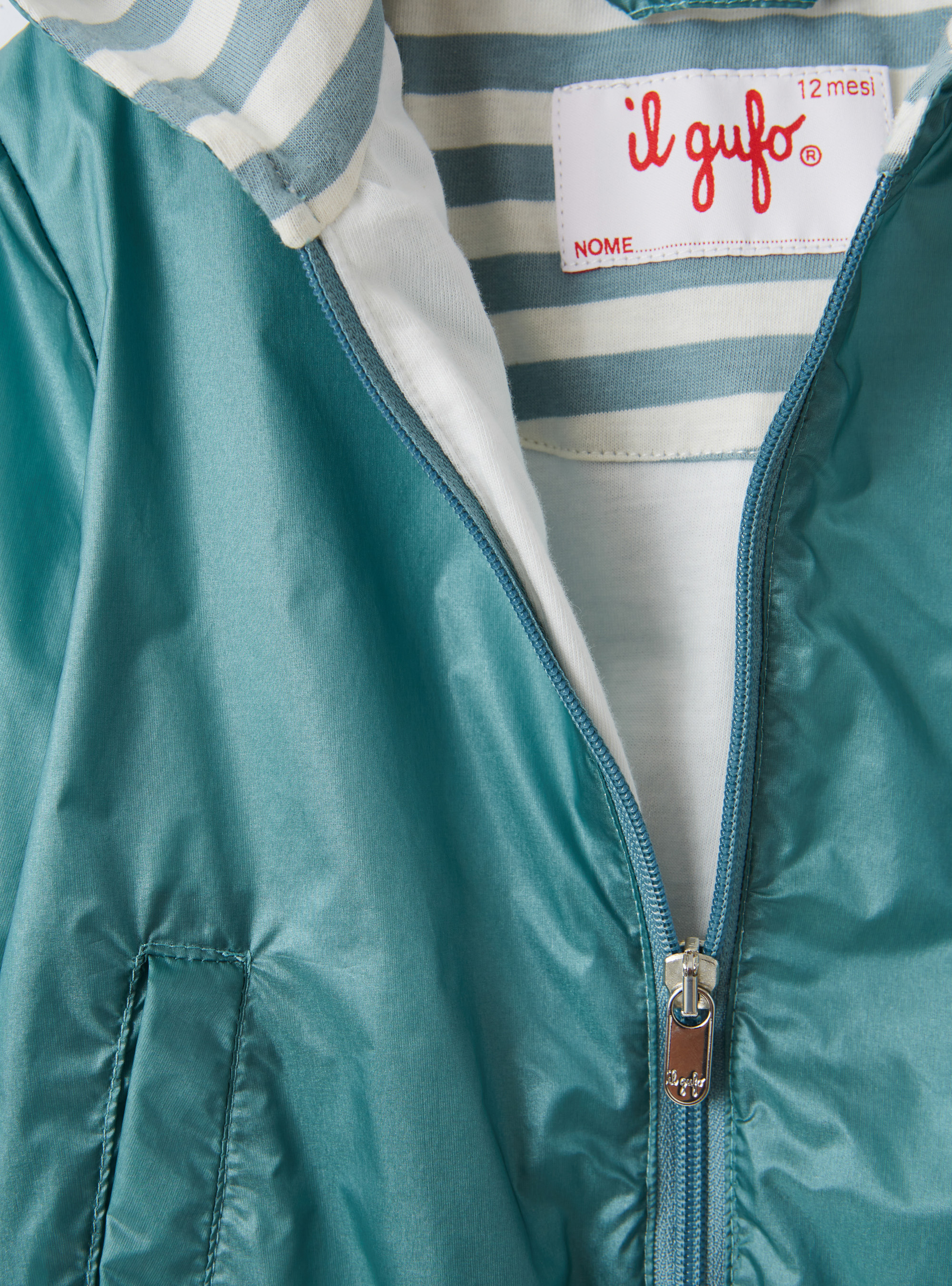 Green nylon jacket with hood - Green | Il Gufo