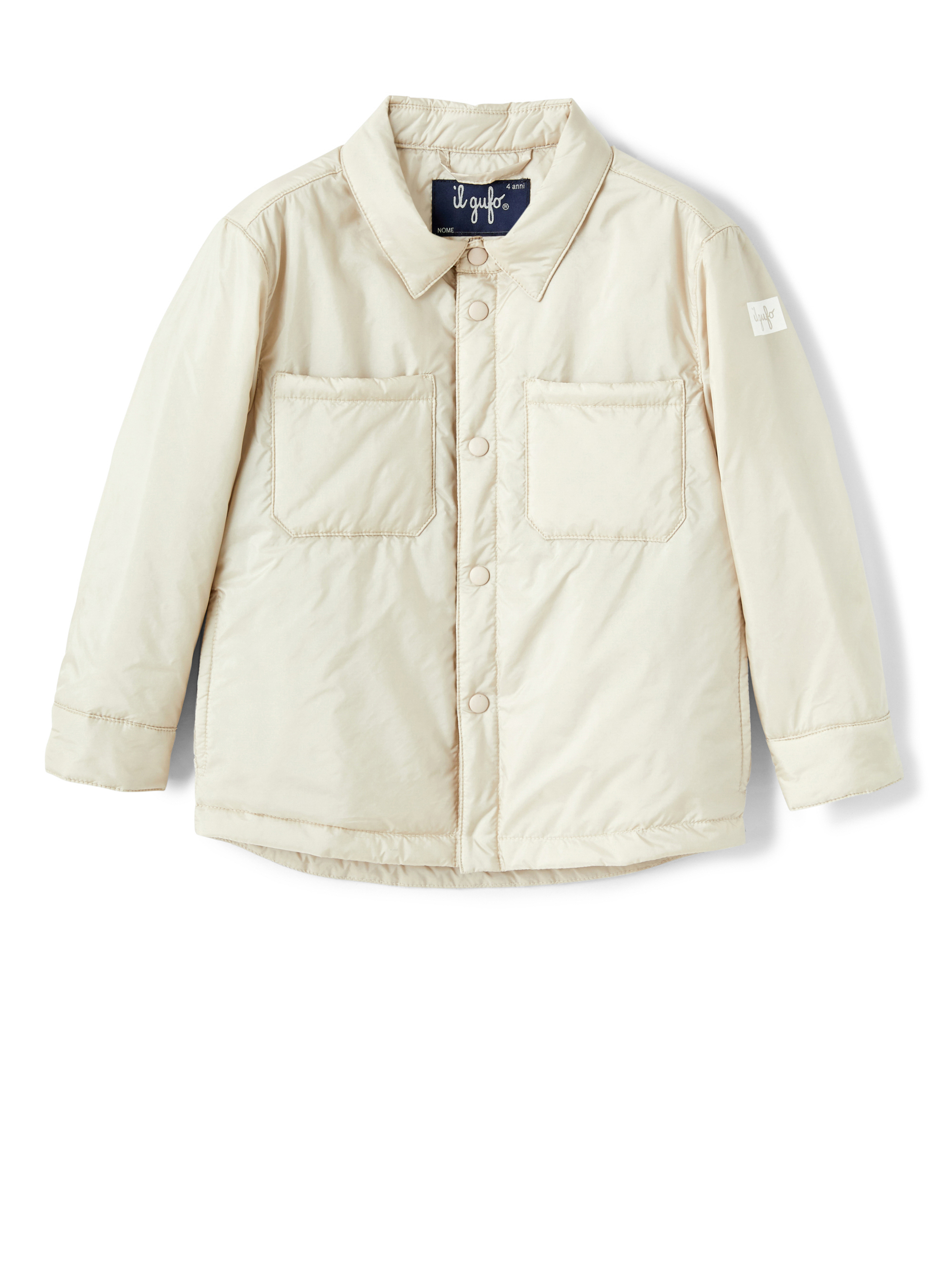 Padded white nylon jacket - Beige | Il Gufo