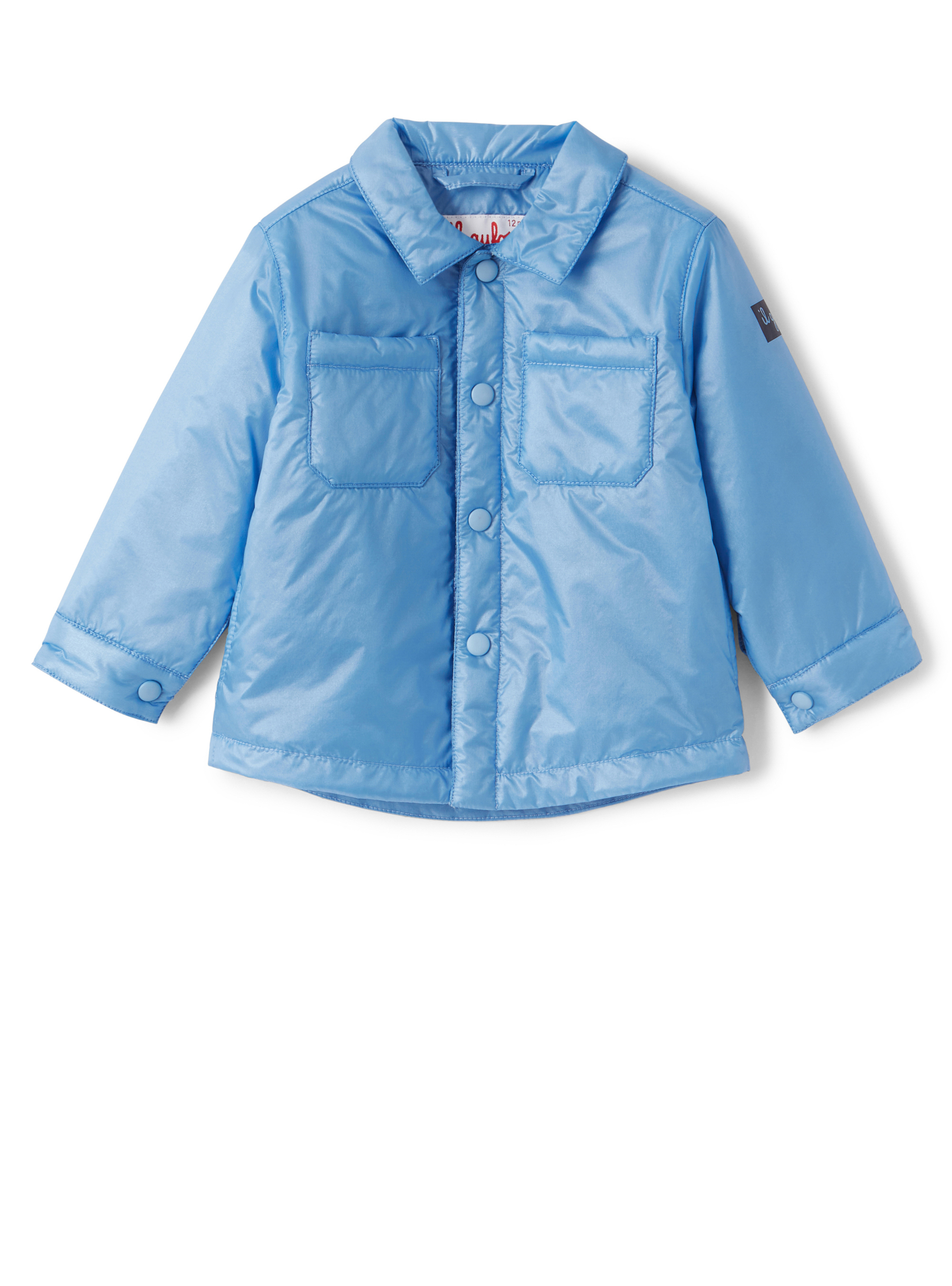 Padded light blue nylon jacket - Blue | Il Gufo