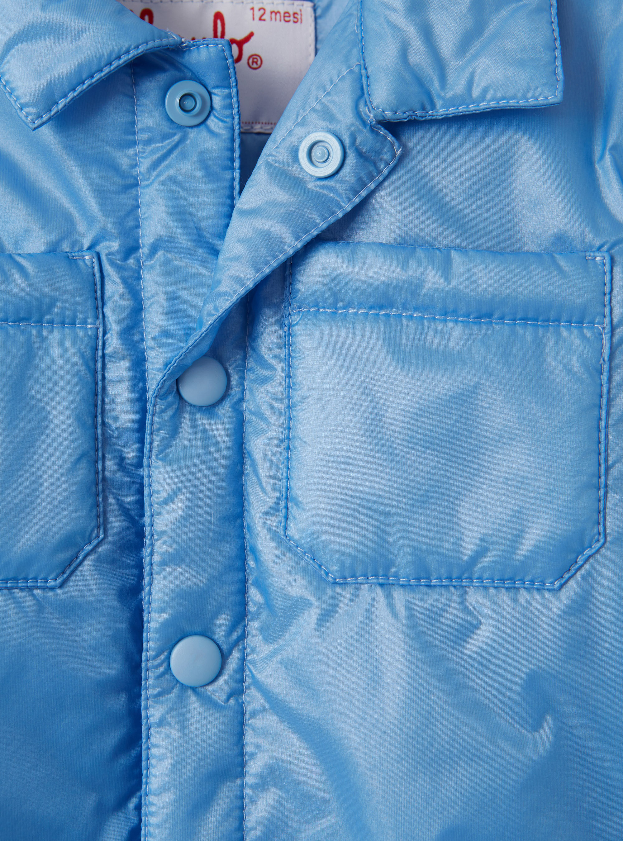 Padded light blue nylon jacket - Blue | Il Gufo