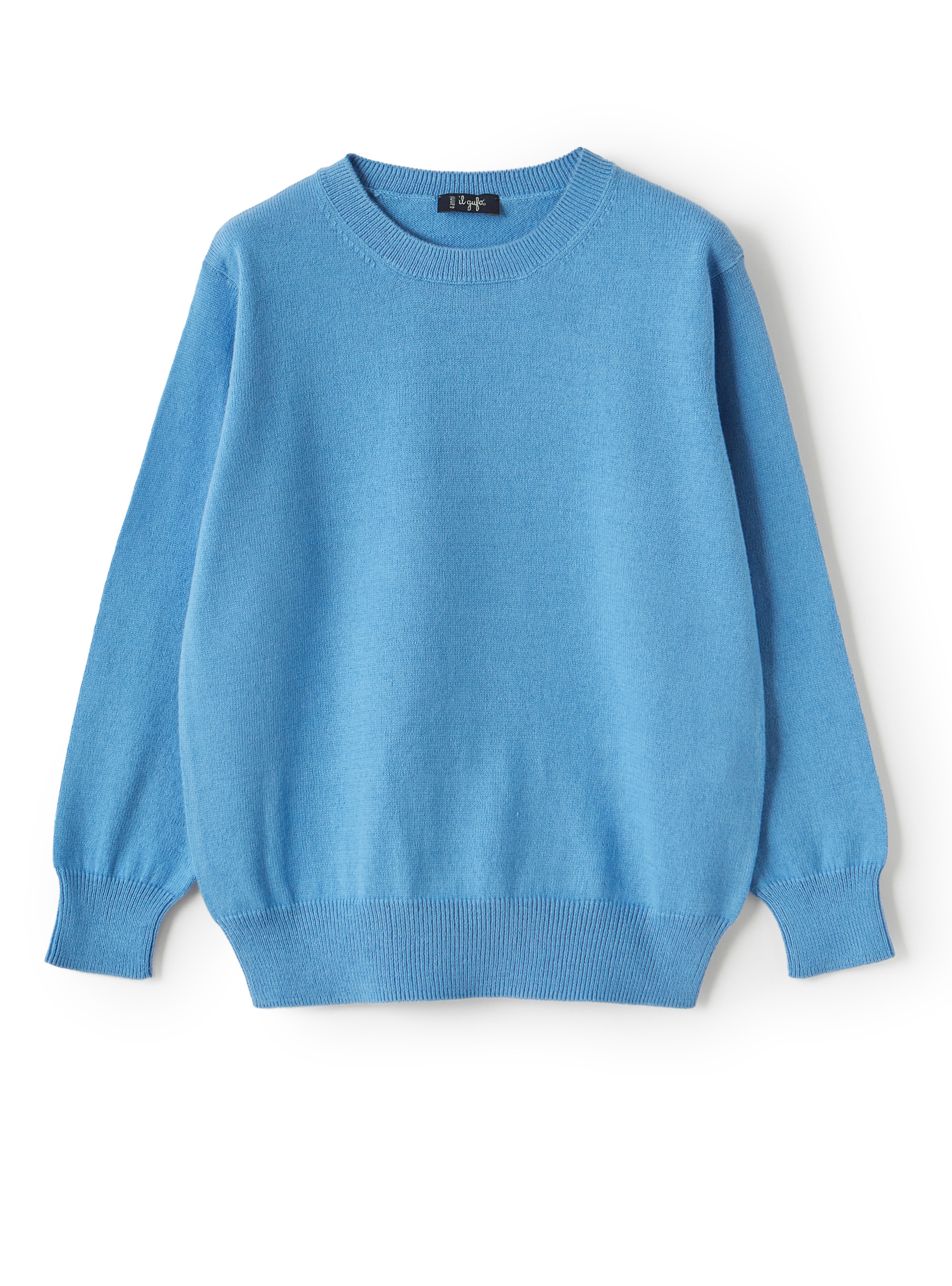 Organic cotton light blue sweater - Blue | Il Gufo