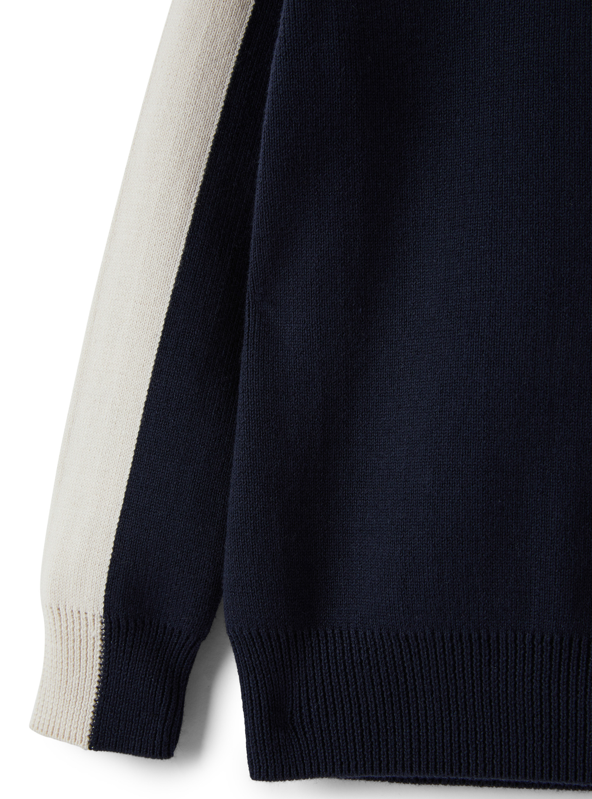 Maglione con banda laterale bianca - Blu | Il Gufo