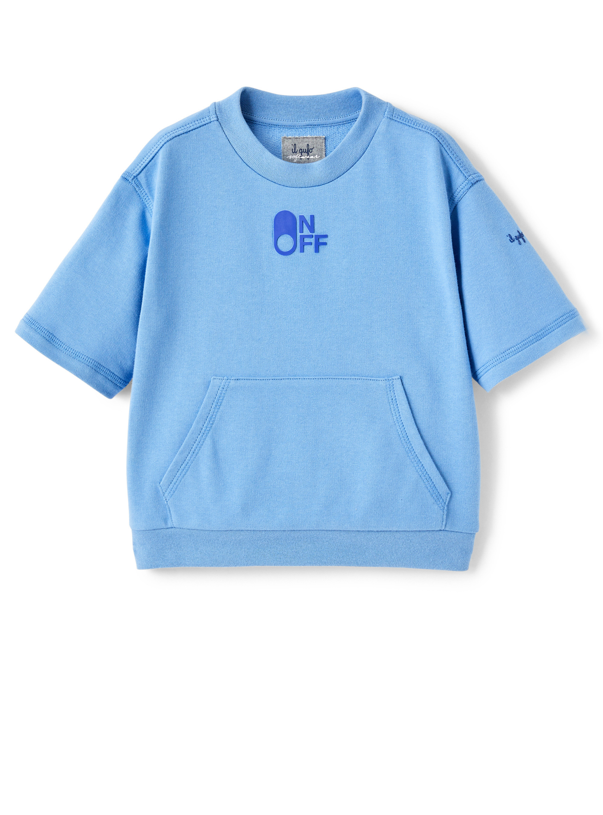3/4-ärmeliges Sweatshirt mit Tasche - Blau | Il Gufo