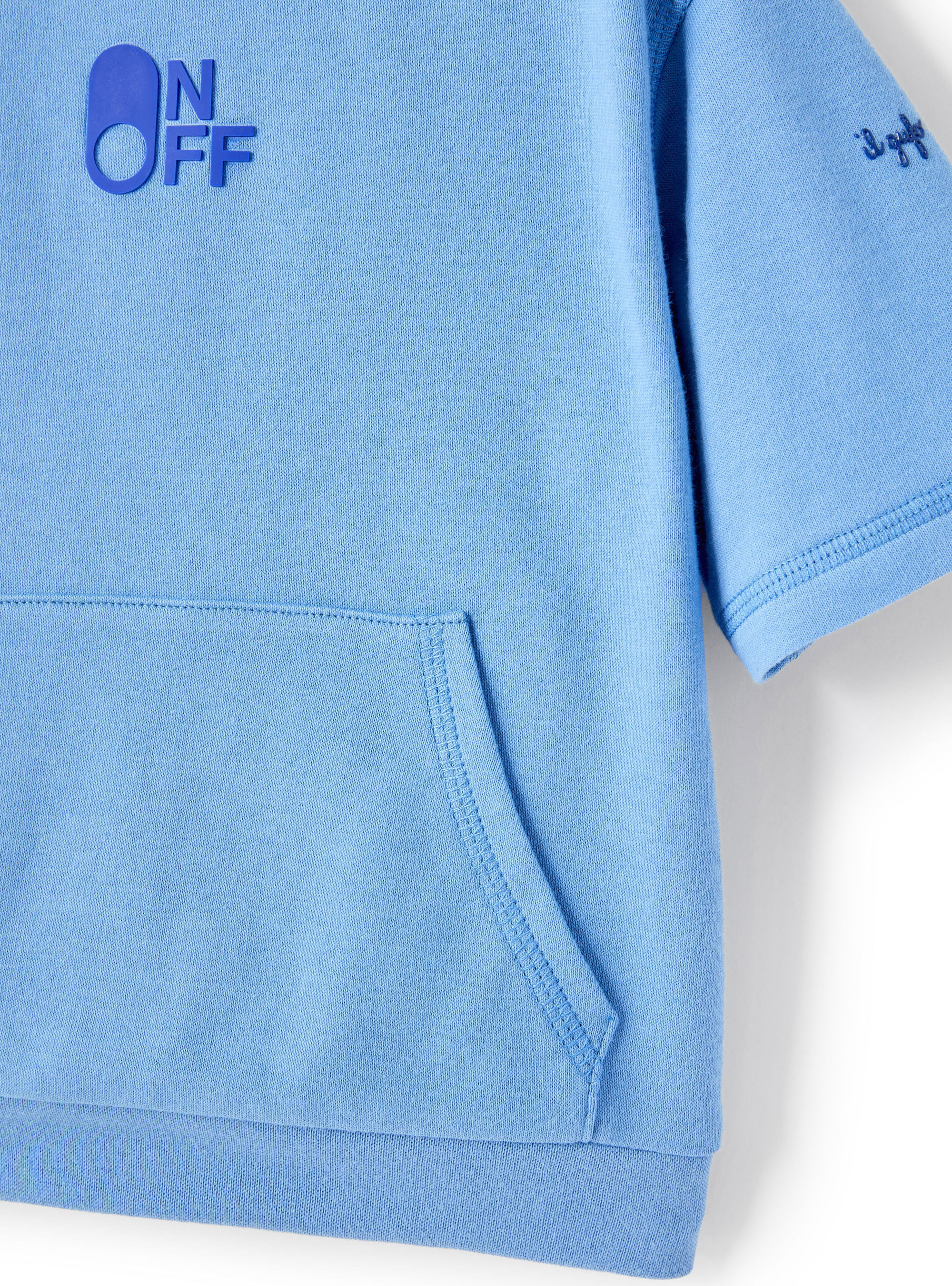 3/4 sleeve sweatshirt with pocket - Blue | Il Gufo