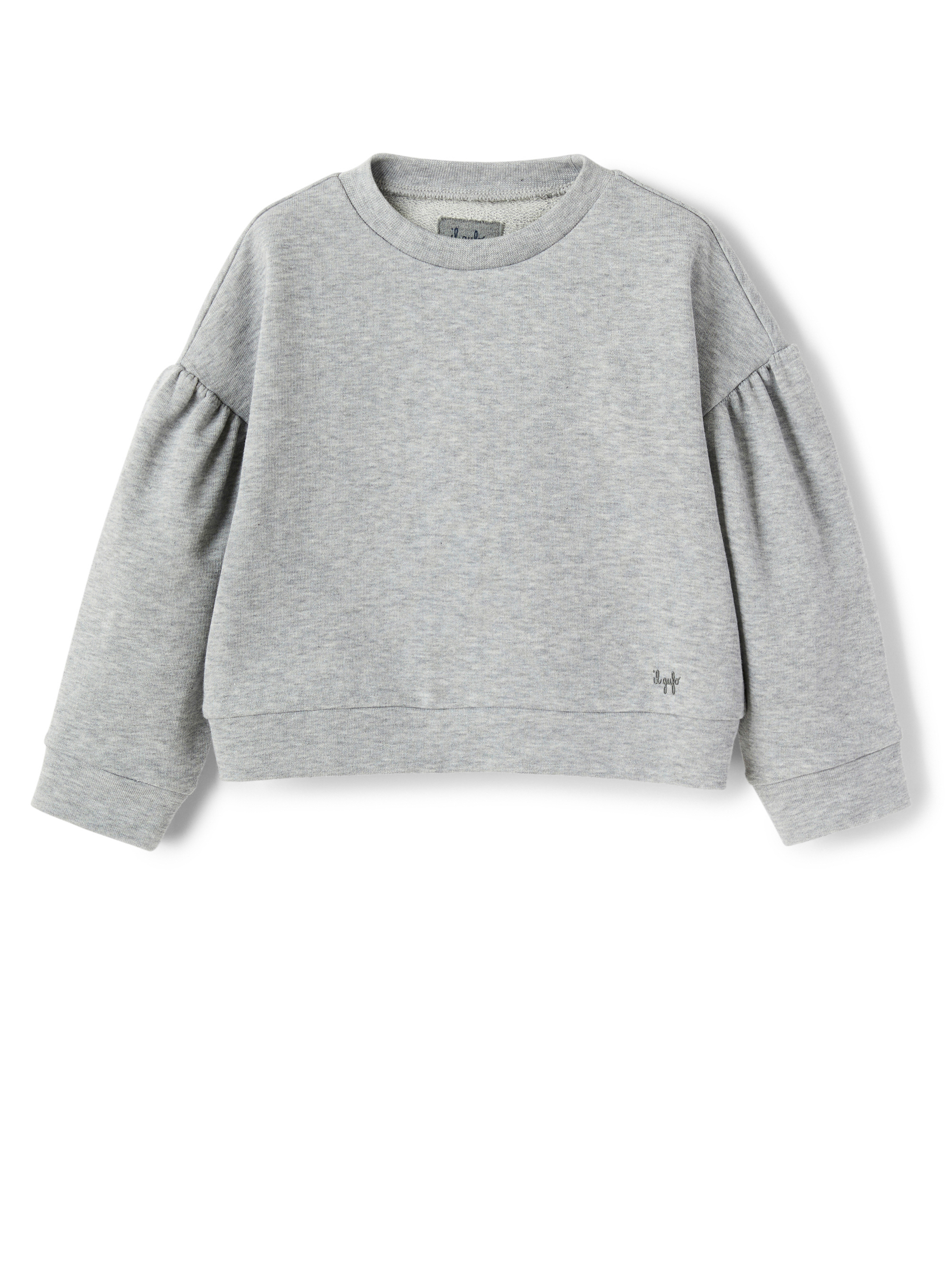 Grey sweatshirt with balloon sleeve - Grey | Il Gufo