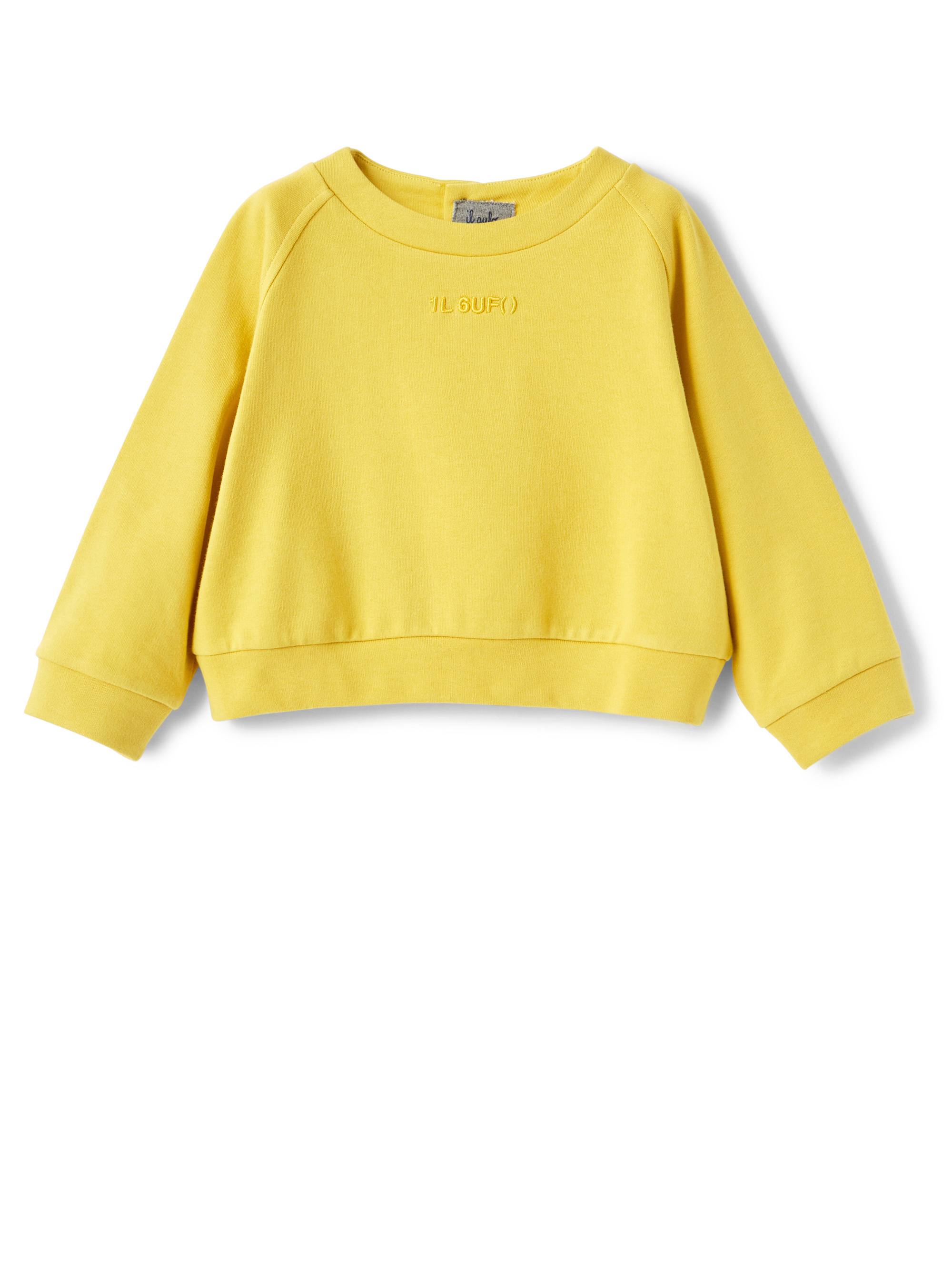 Gelbes Sweatshirt mit aufgesticktem Logo - Sweatshirts - Il Gufo