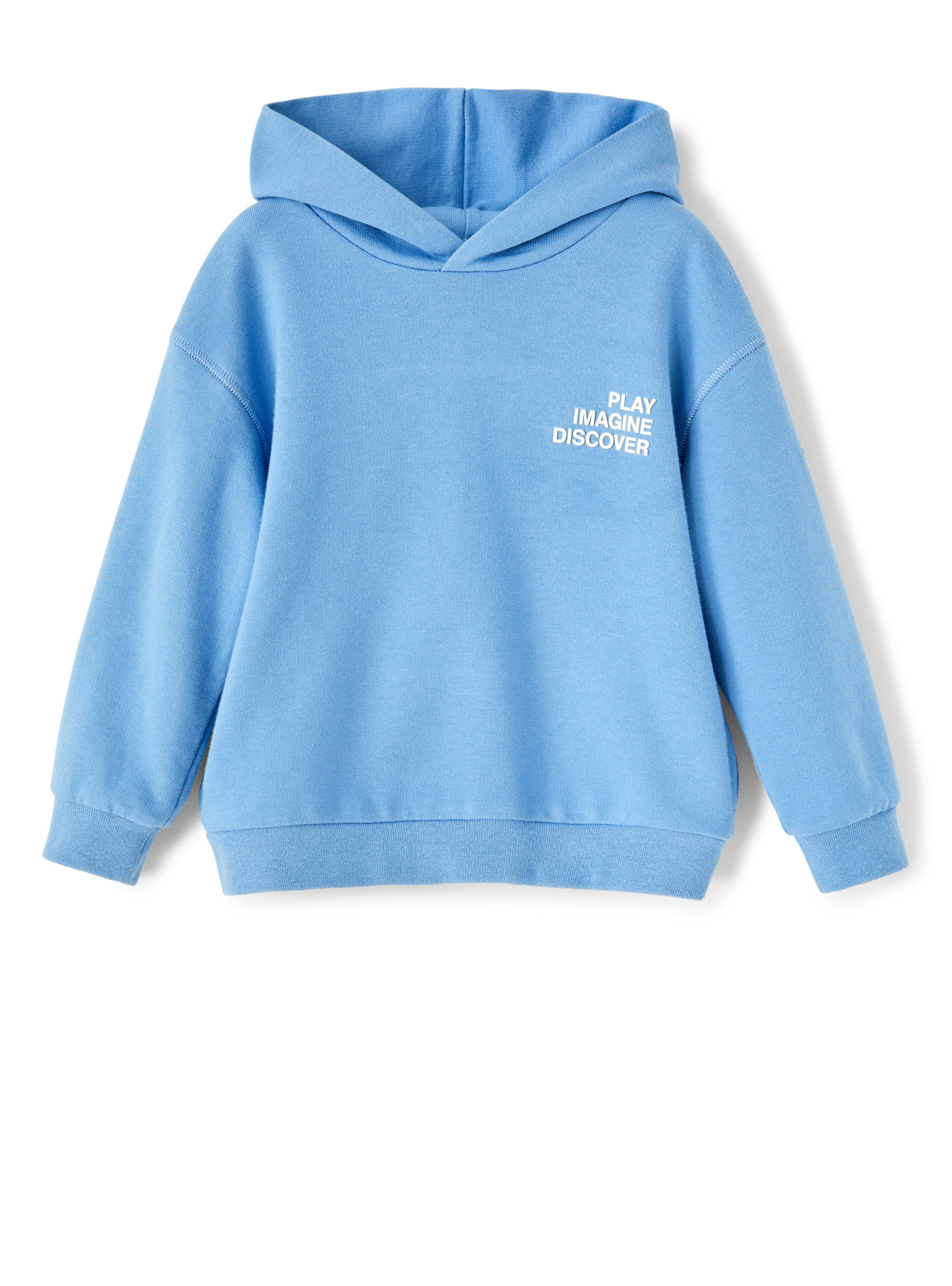 Sweatshirt with hood and printed sentence - Blue | Il Gufo