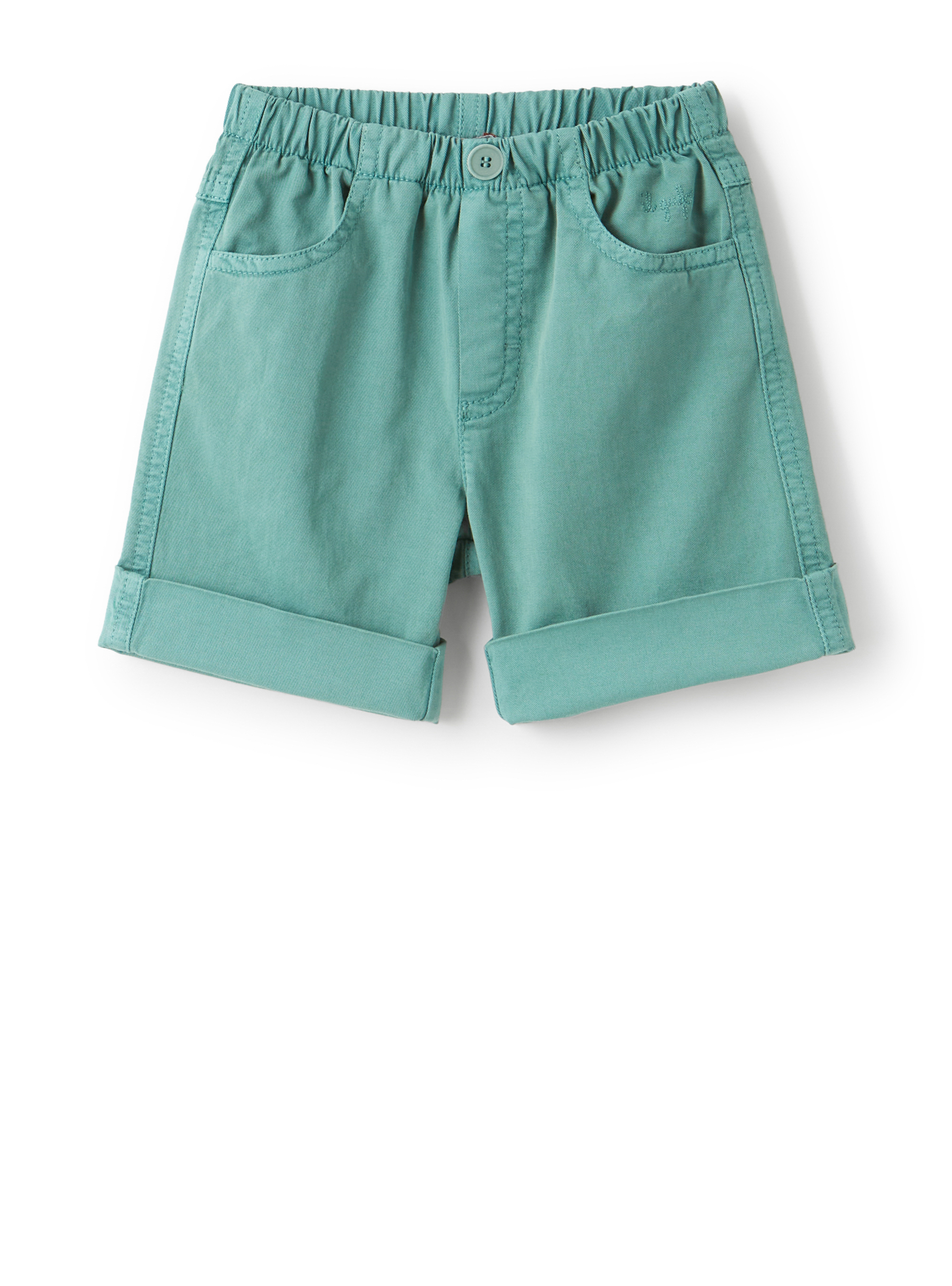 Green gabardine bermuda shorts - Green | Il Gufo