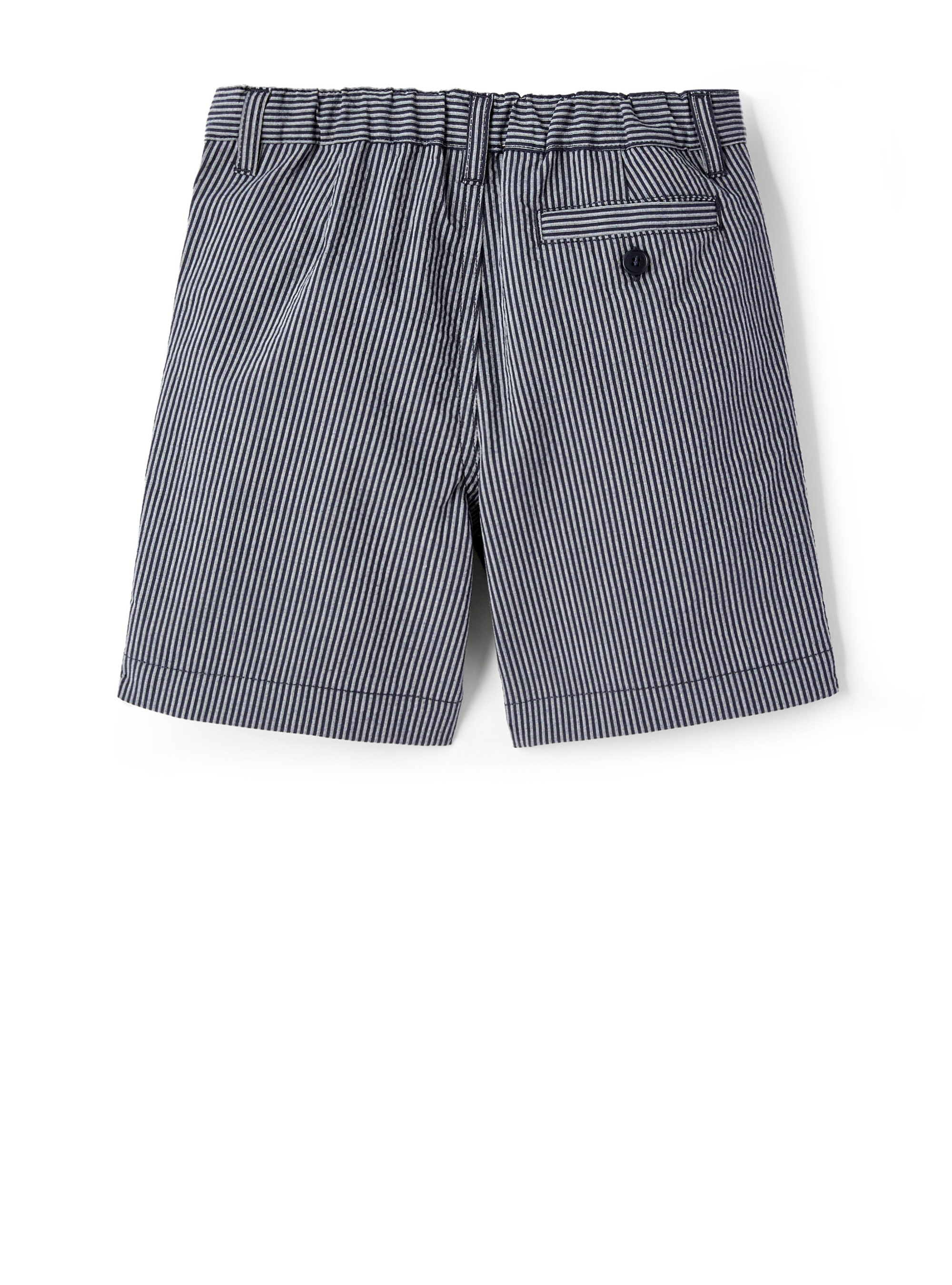 Striped seersucker Bermuda shorts - Blue | Il Gufo