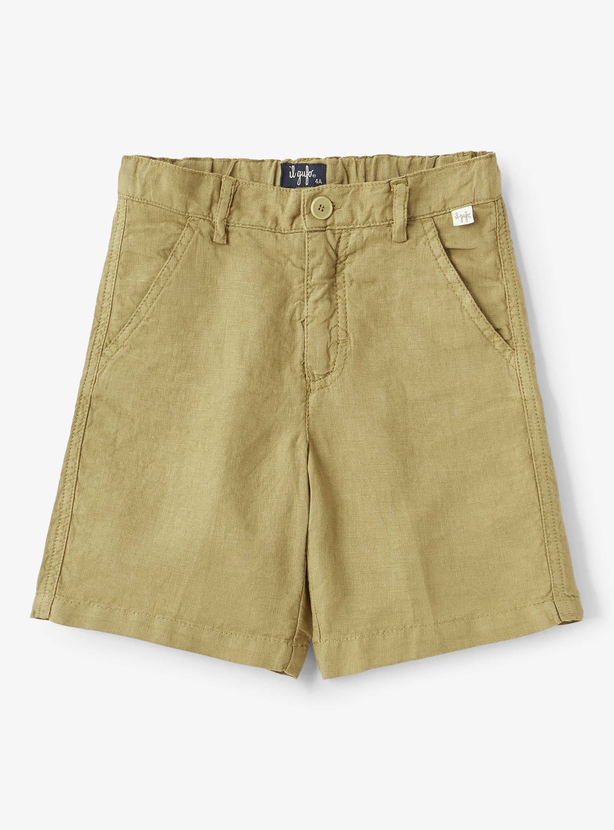 100% linen khaki Bermuda shorts - Trousers - Il Gufo