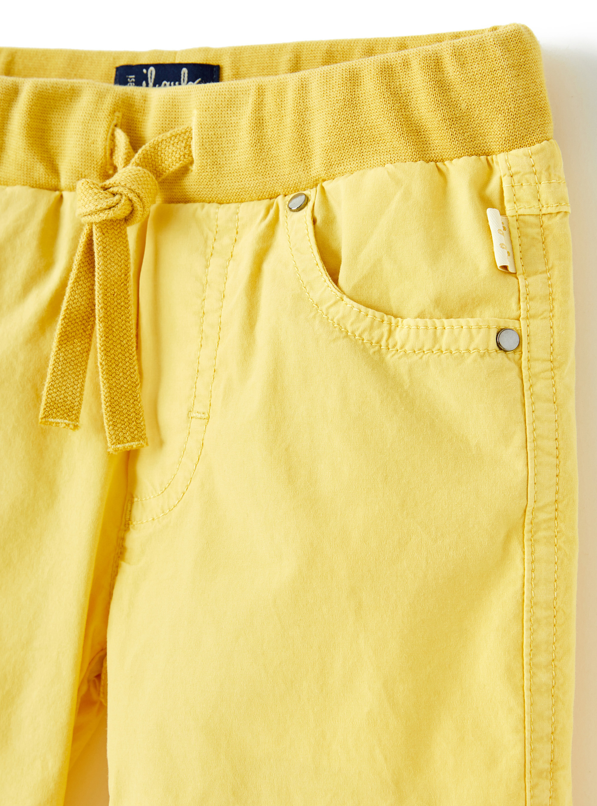 Poplin Bermuda shorts with elastic - Yellow | Il Gufo