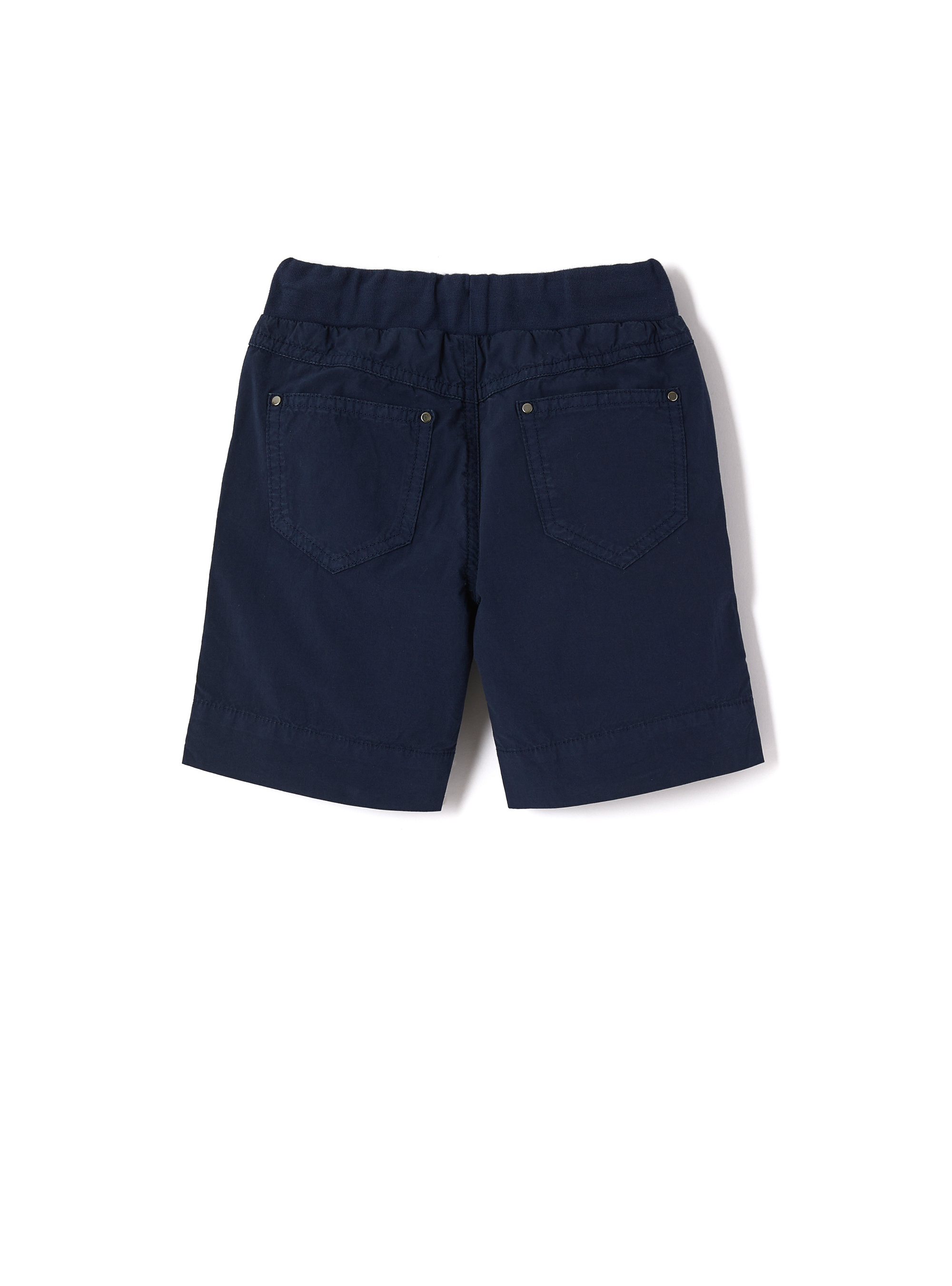 Poplin Bermuda shorts with elastic - Blue | Il Gufo