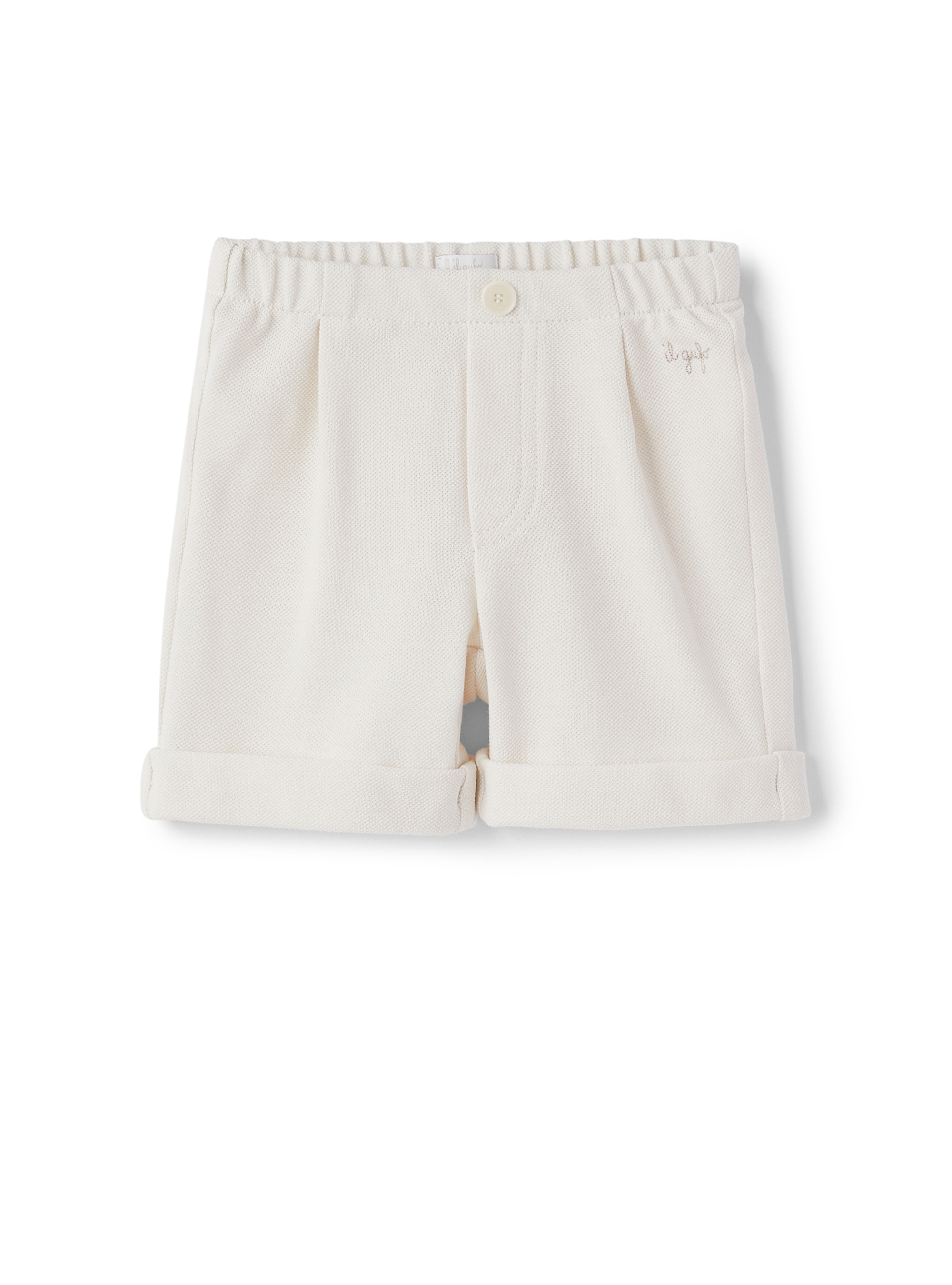 Pantaloncino in cotone piquet bianco - Pantaloni - Il Gufo