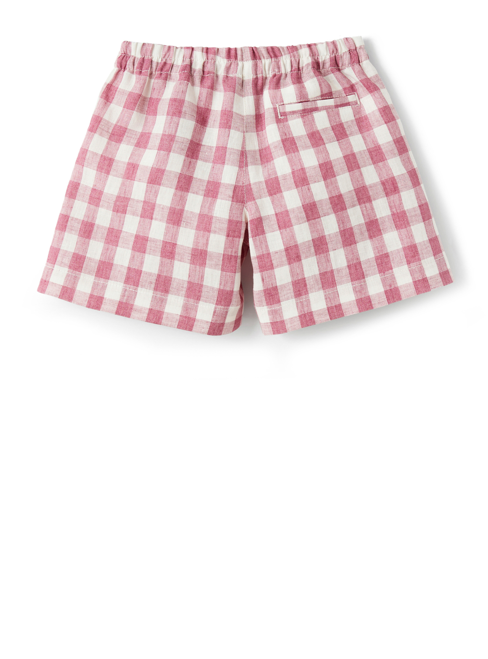 Pink checked linen Bermuda shorts - Pink | Il Gufo