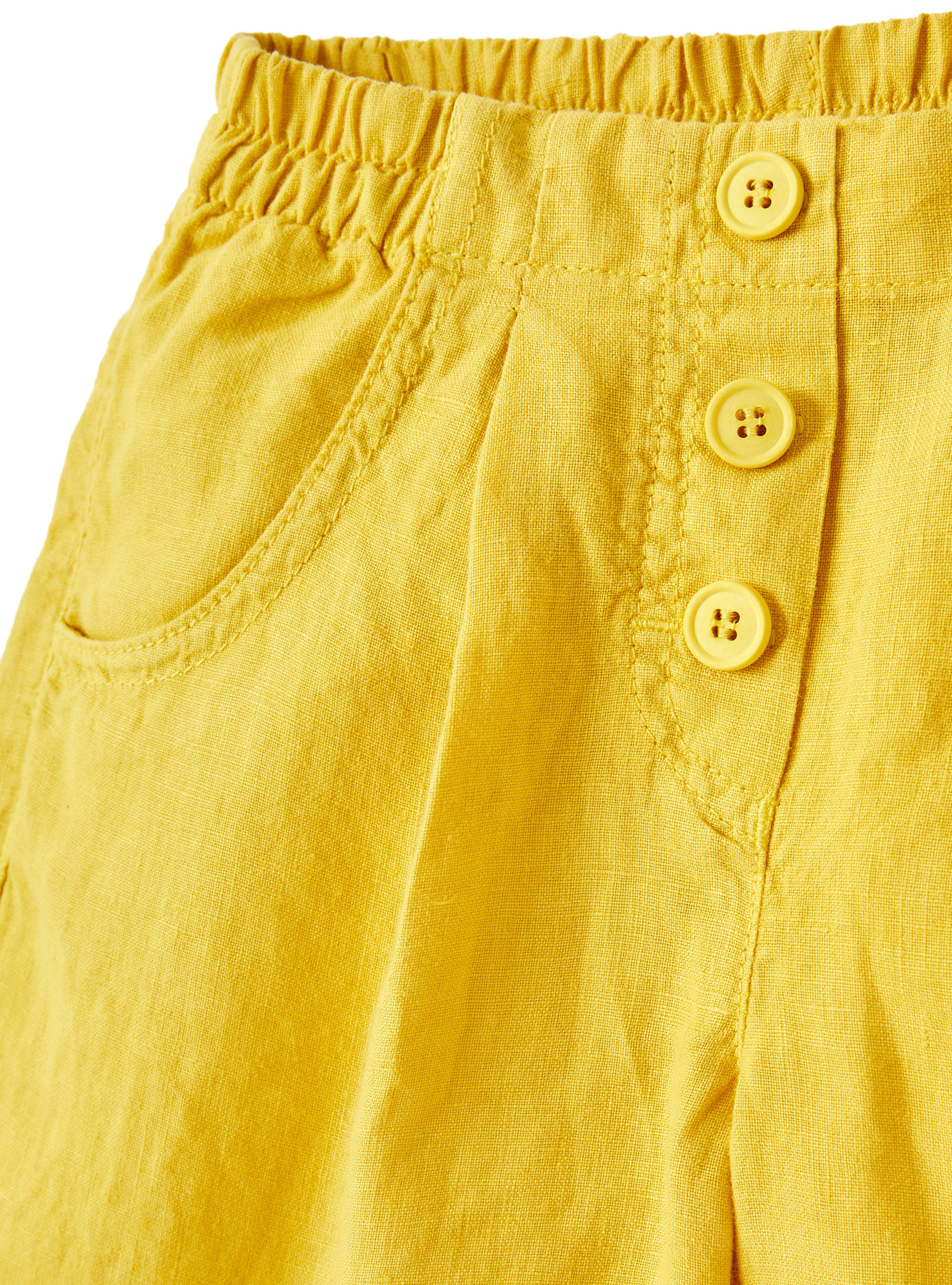 Short bermuda en lin jaune mimosa - Jaune | Il Gufo