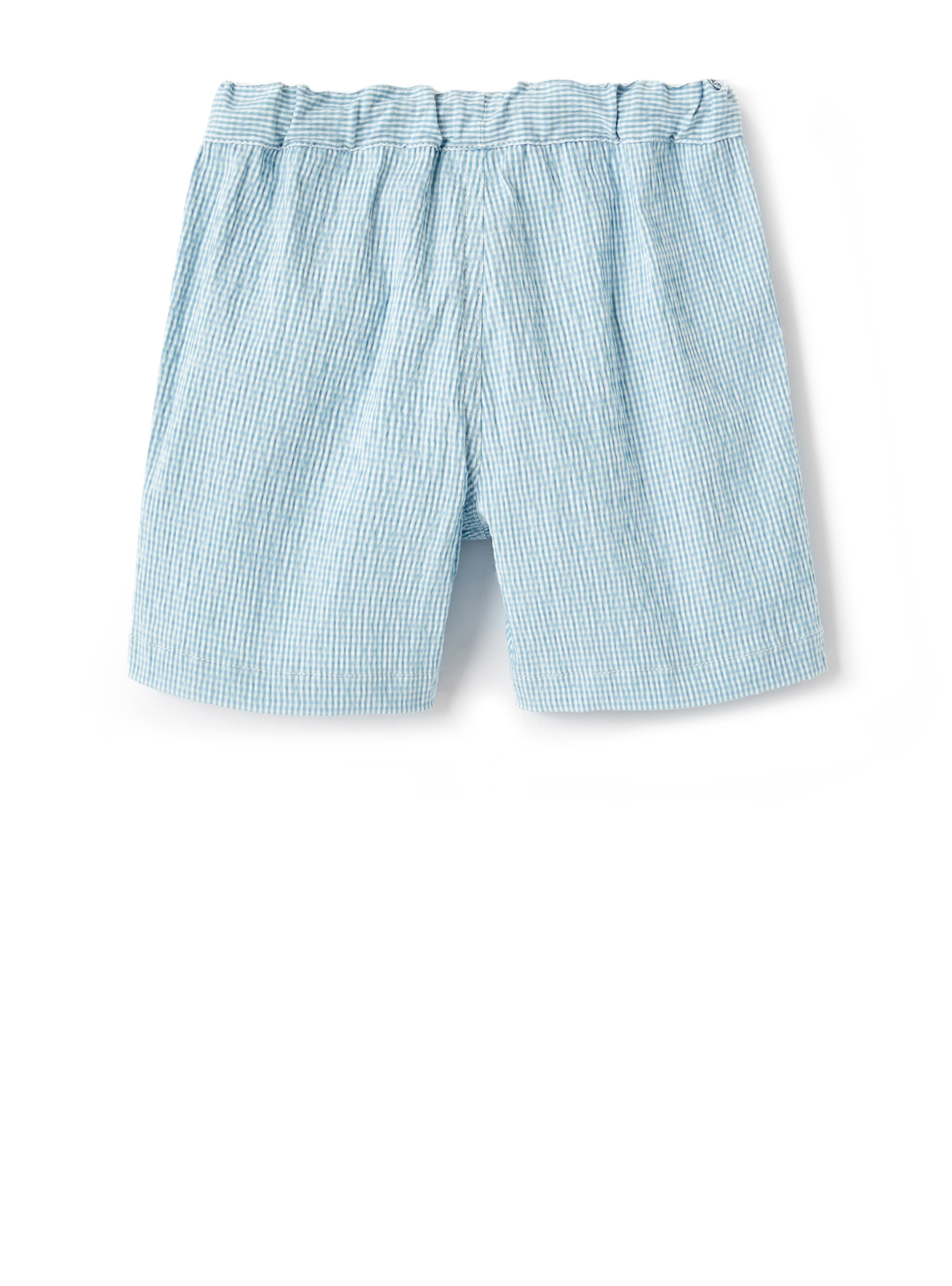 Light blue micro Vichy shorts - Blue | Il Gufo
