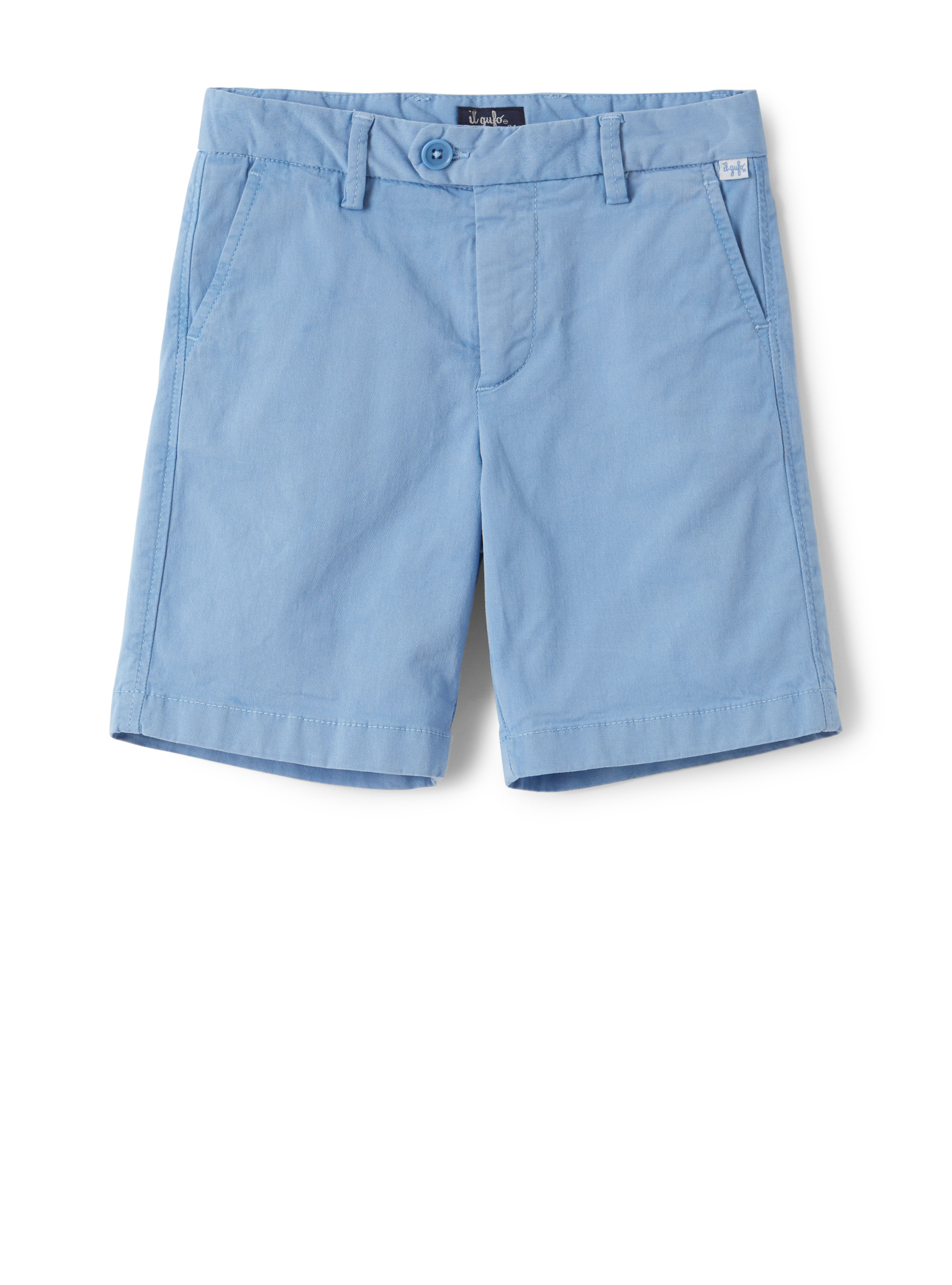 Light blue gabardine Bermuda shorts - Blue | Il Gufo