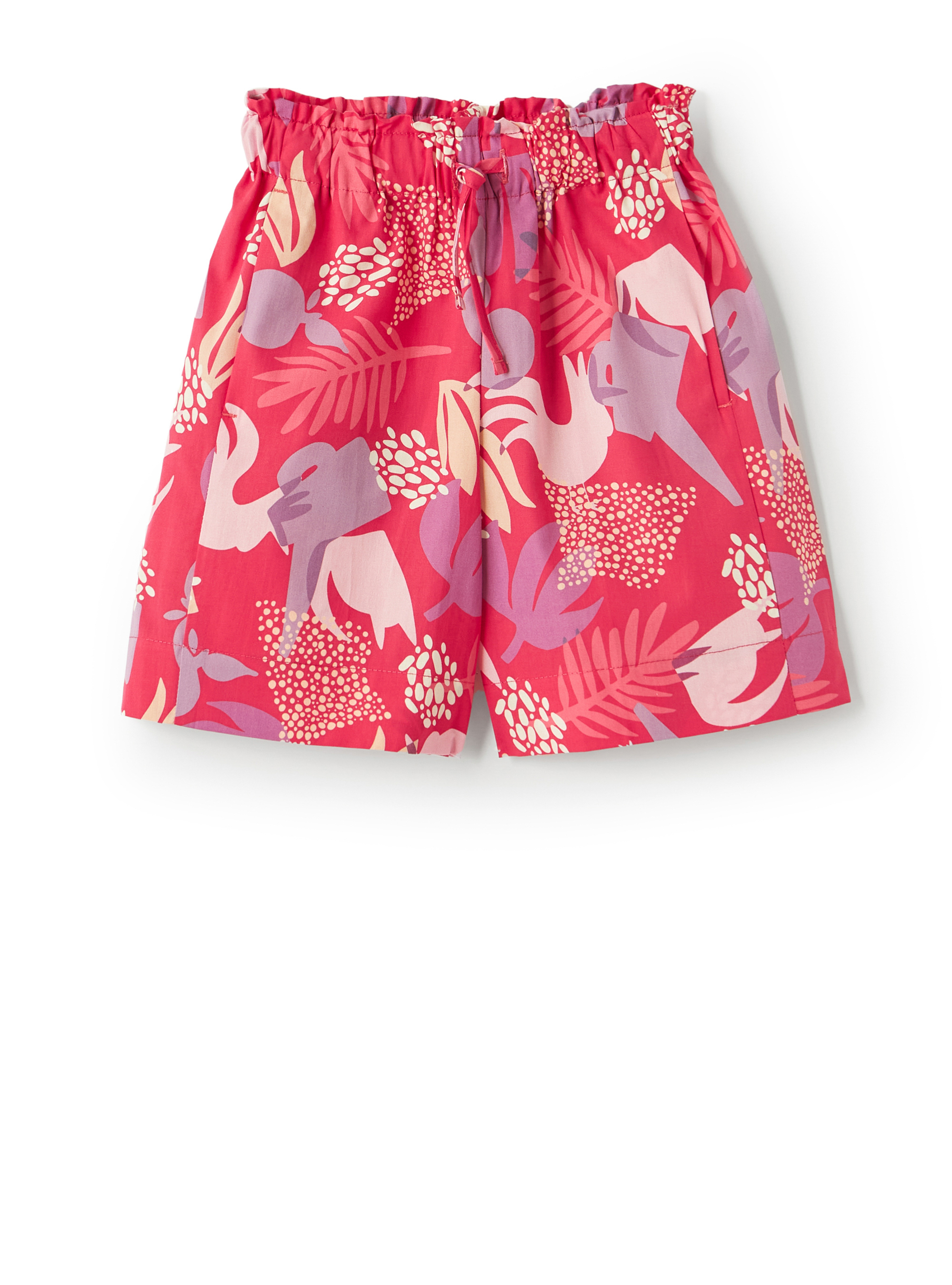 Red garden print Bermuda shorts - Trousers - Il Gufo