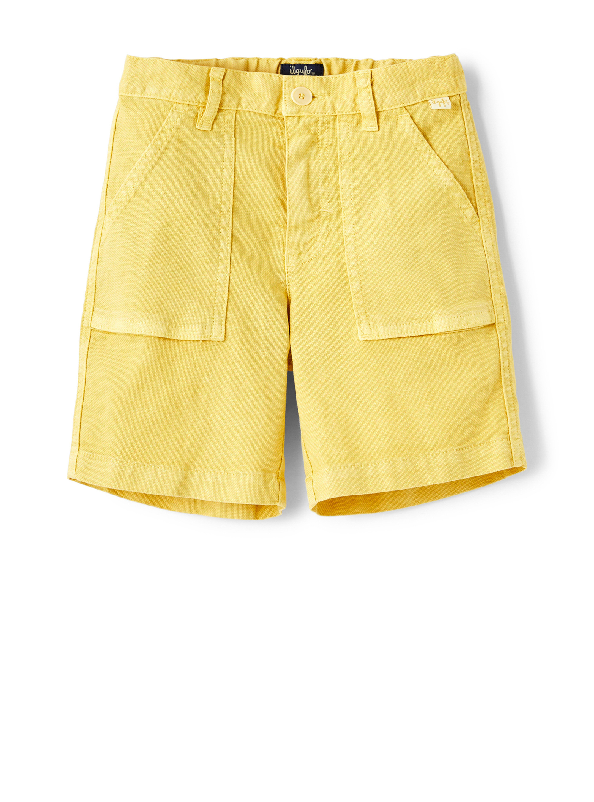 Yellow canvas Bermuda shorts - Trousers - Il Gufo