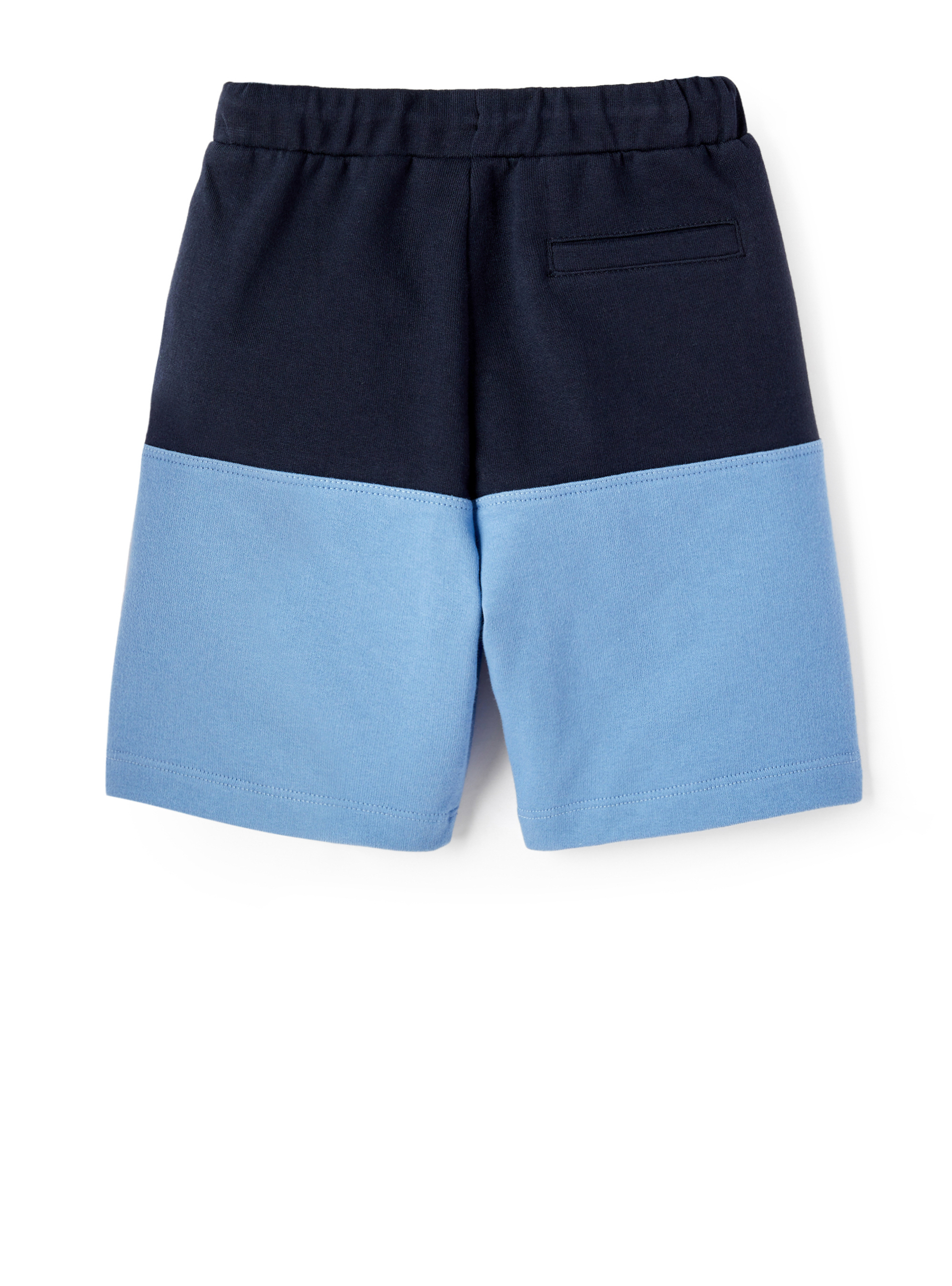 Colour-block fleece Bermuda shorts - Blue | Il Gufo