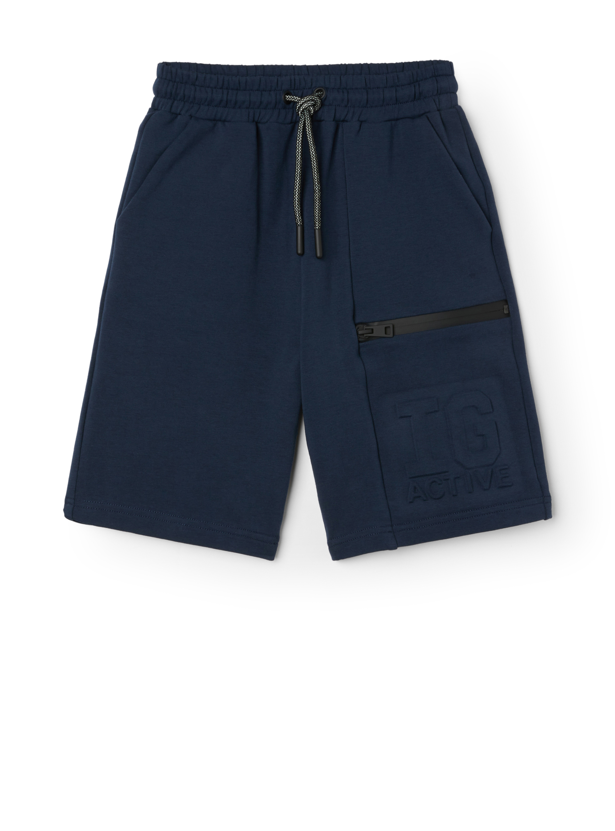 Pantaloncini blu logo embossed - Blu | Il Gufo