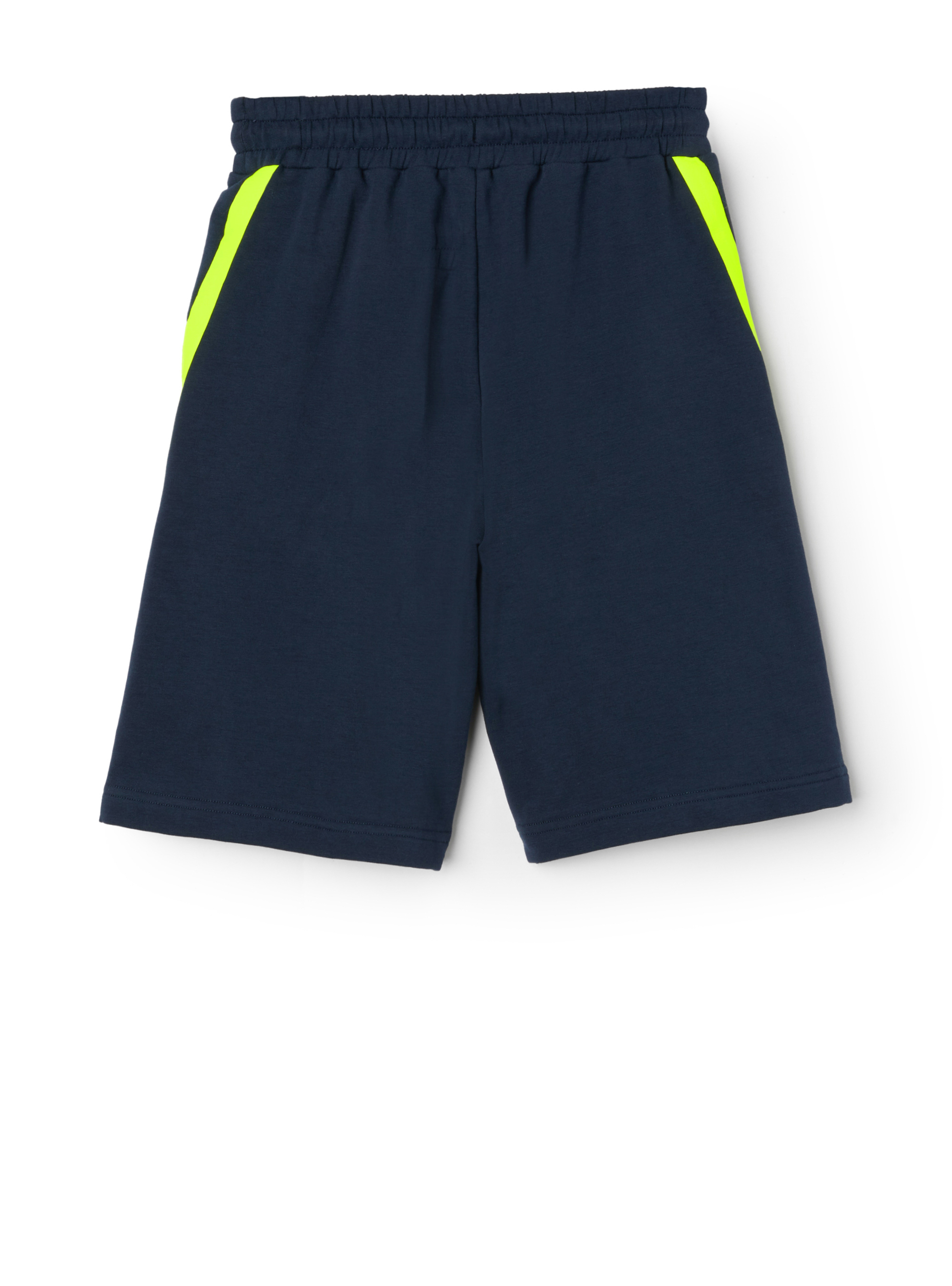 Fleece-Bermuda-Shorts mit Taping - Blau | Il Gufo
