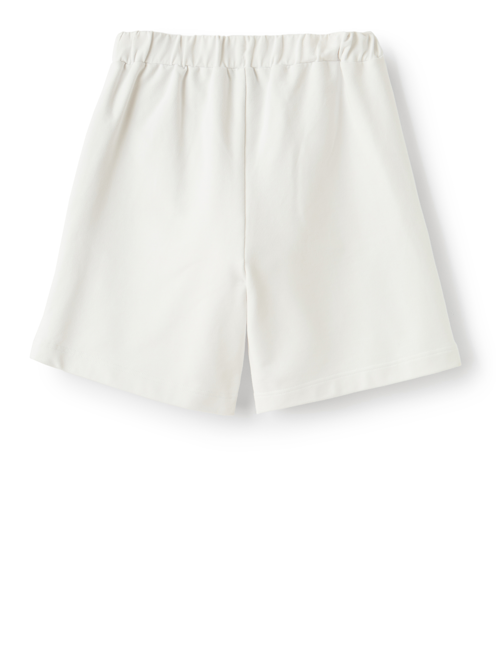 White fleece Bermuda shorts with taping - White | Il Gufo