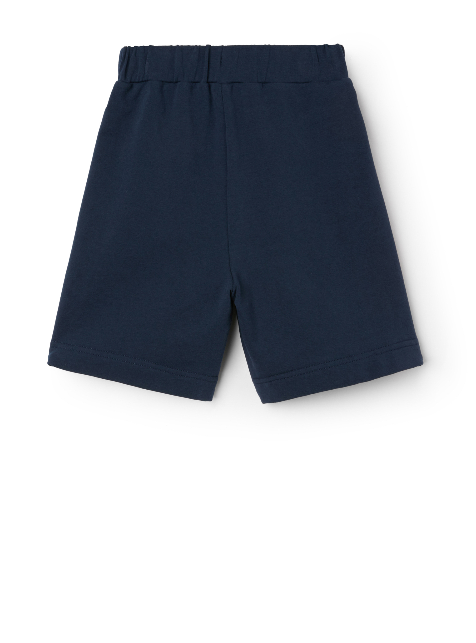 Blue fleece Bermuda shorts with taping - Blue | Il Gufo