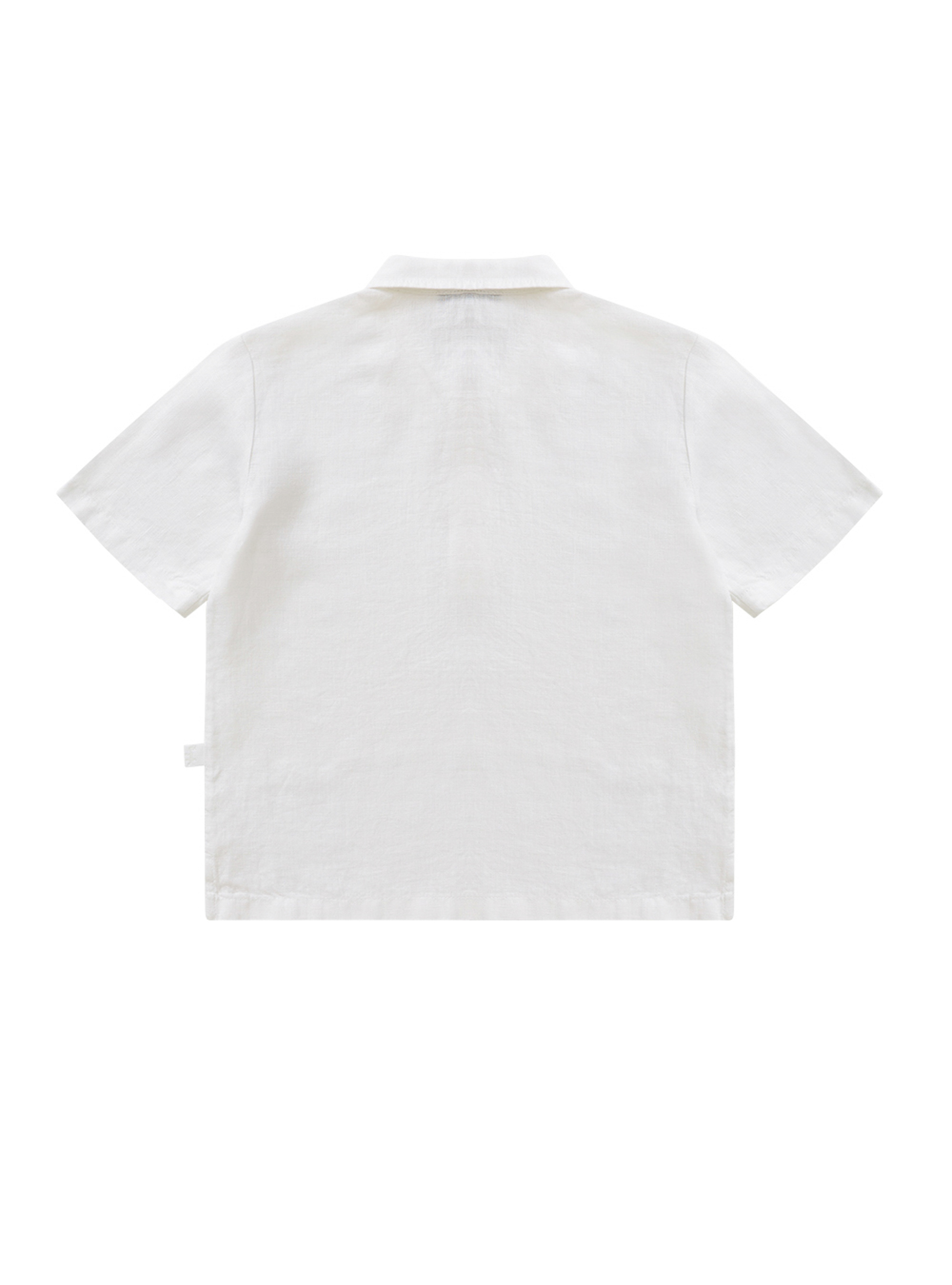 White linen polo-shirt - White | Il Gufo