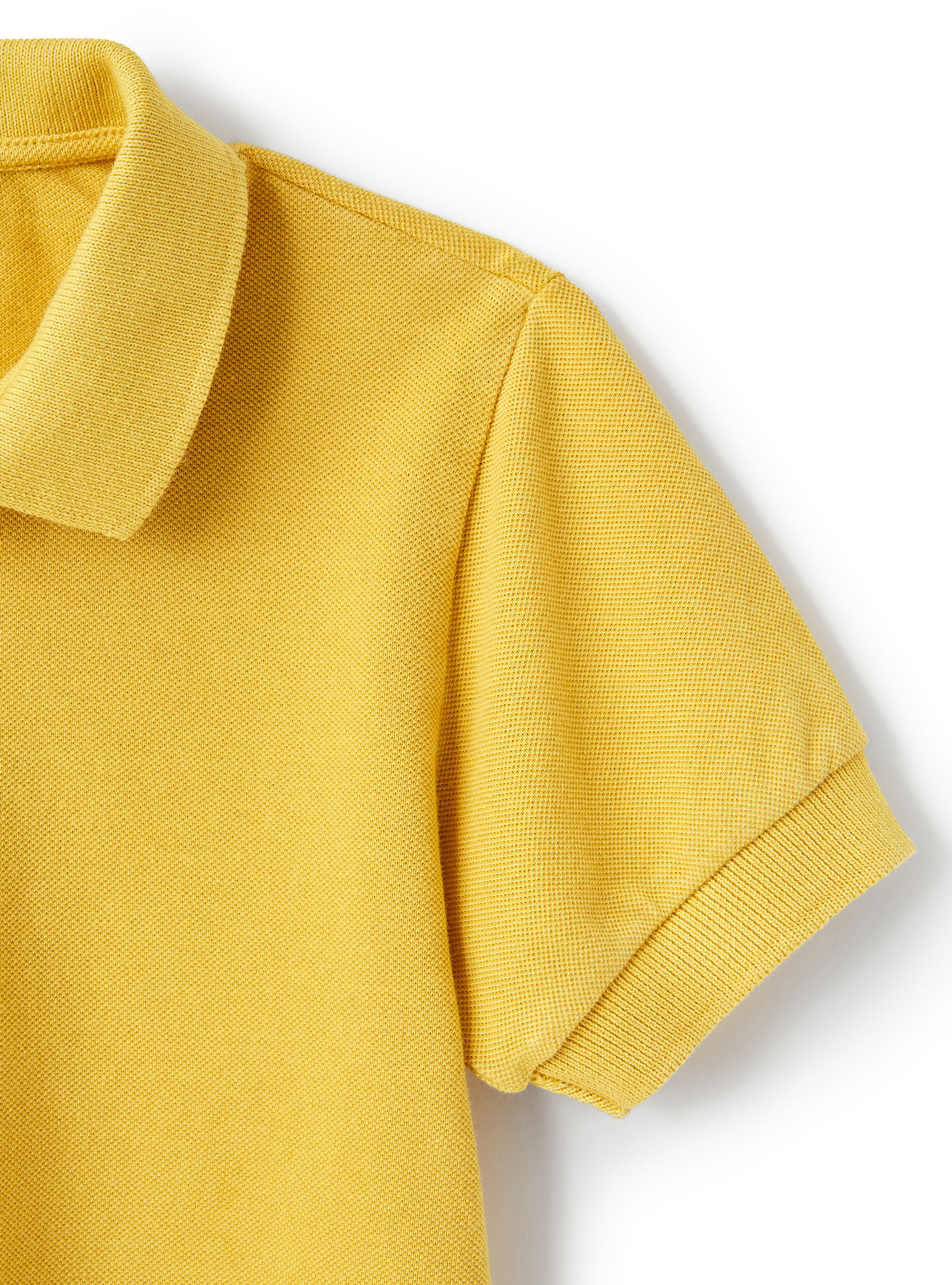 Yellow piquet cotton polo shirt - Yellow | Il Gufo