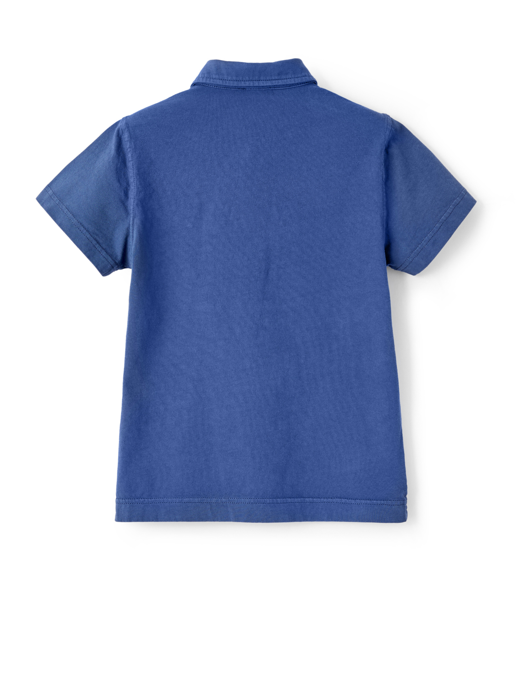 Poloshirt aus Bio-Baumwolle in Denim-Blau - Blau | Il Gufo